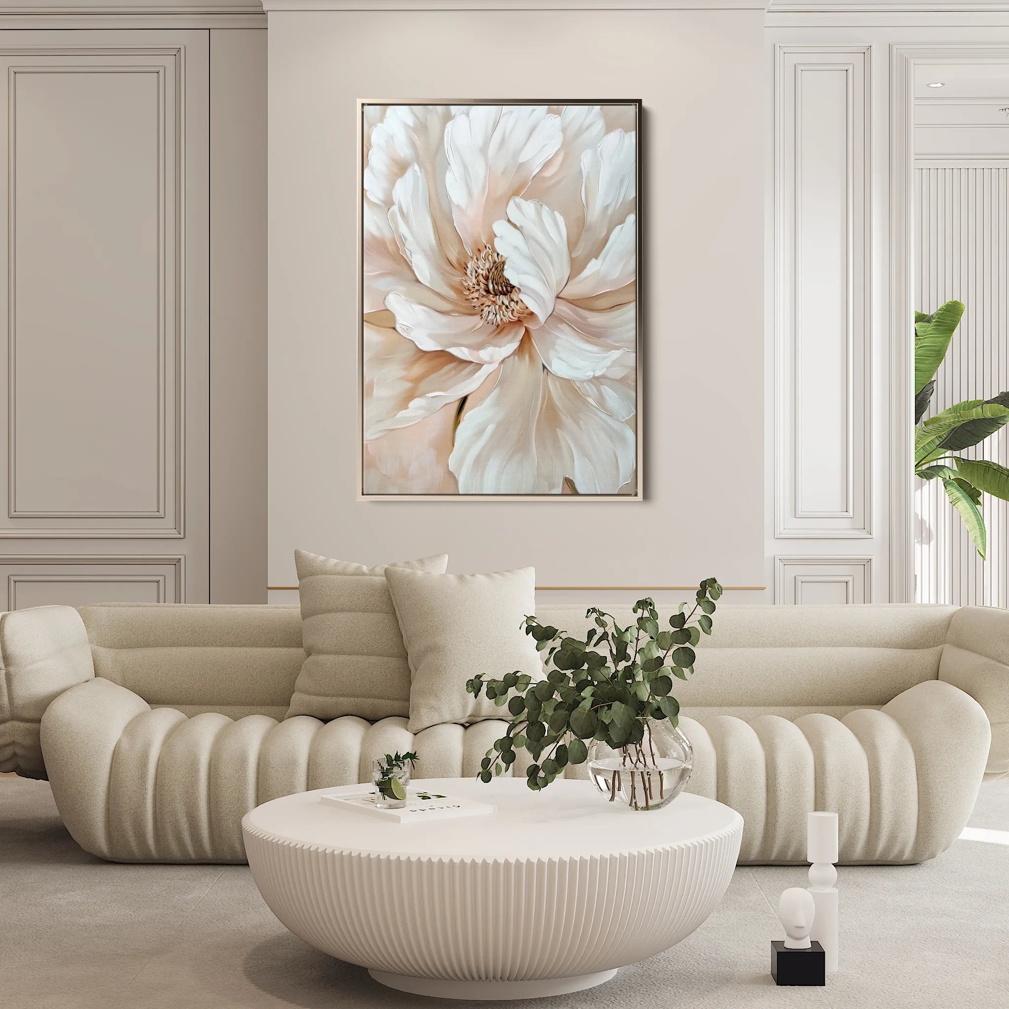 Floral 642 Canvas Art 18" x 24" / 45 x 60 cm / Black