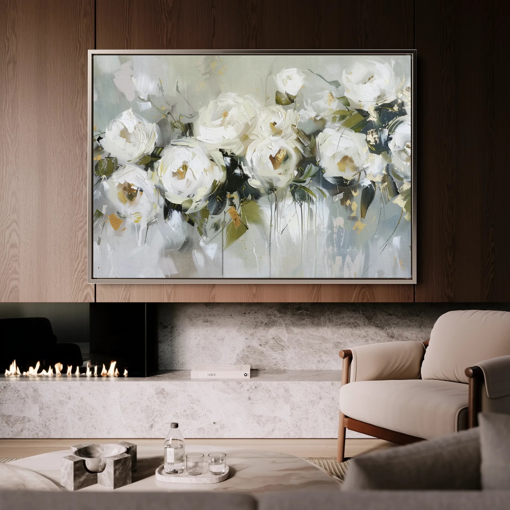 Floral 643 Canvas Art 18" x 24" / 45 x 60 cm / Black