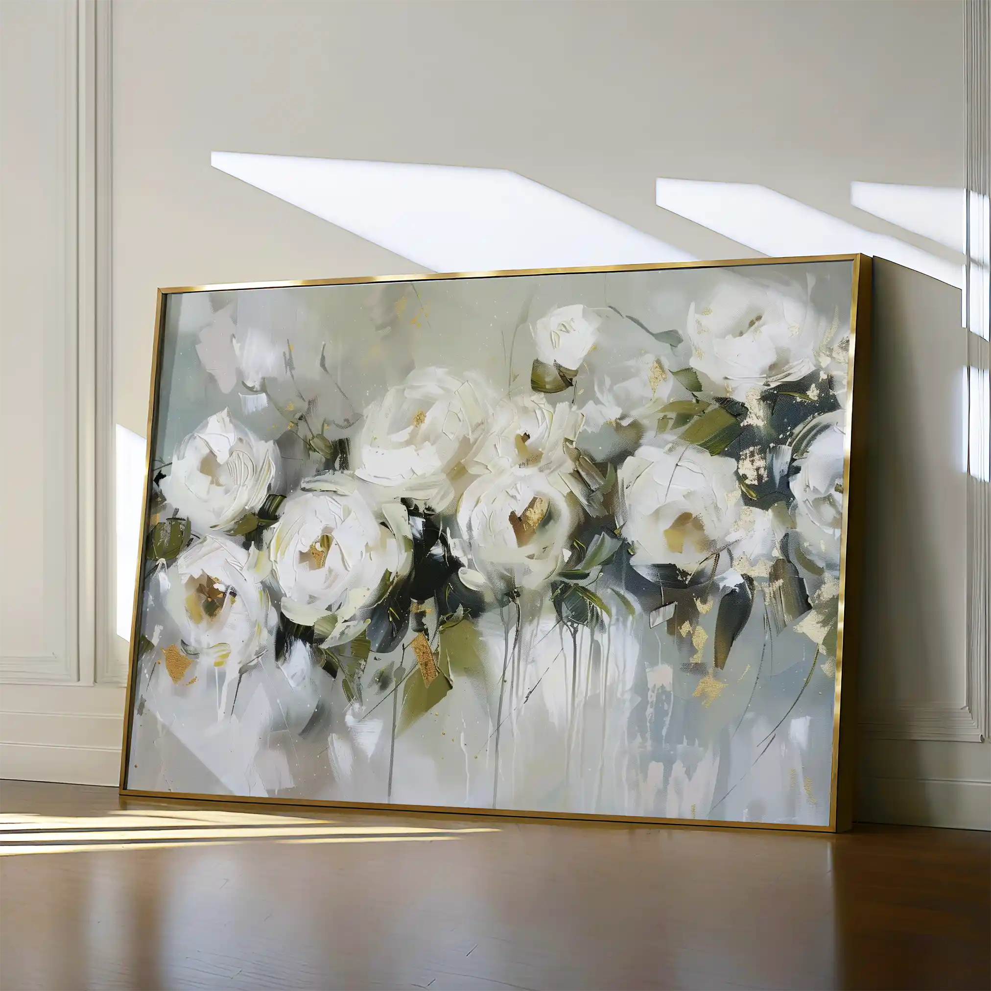 Floral 643 Canvas Art 18" x 24" / 45 x 60 cm / Black