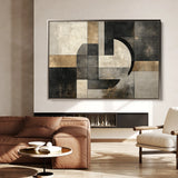 Abstract 644 Canvas Art 18" x 24" / 45 x 60 cm / Black