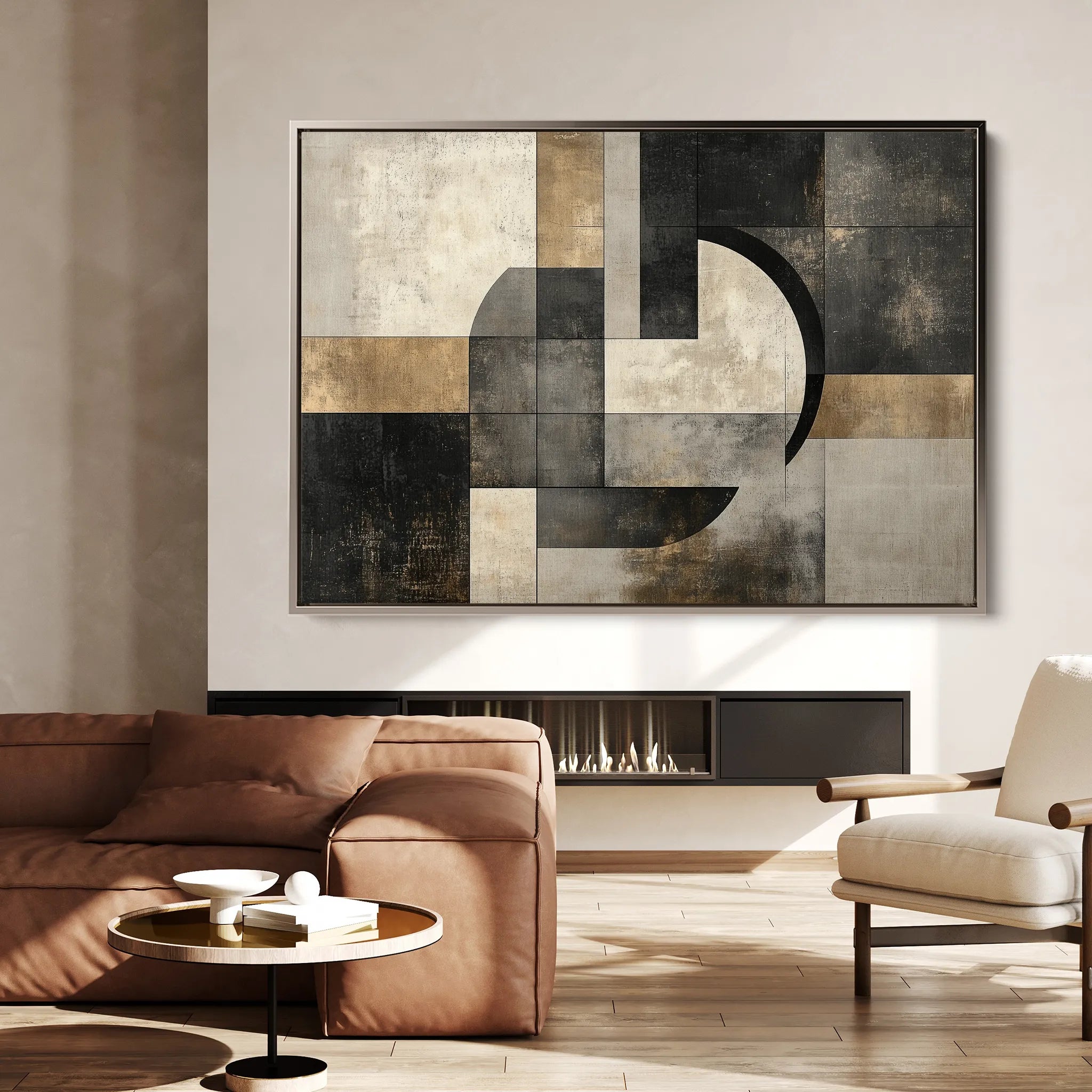 Abstract 644 Canvas Art 18" x 24" / 45 x 60 cm / Black