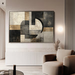 Abstract 644 Canvas Art 18" x 24" / 45 x 60 cm / Black