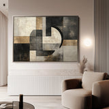 Abstract 644 Canvas Art 18" x 24" / 45 x 60 cm / Black