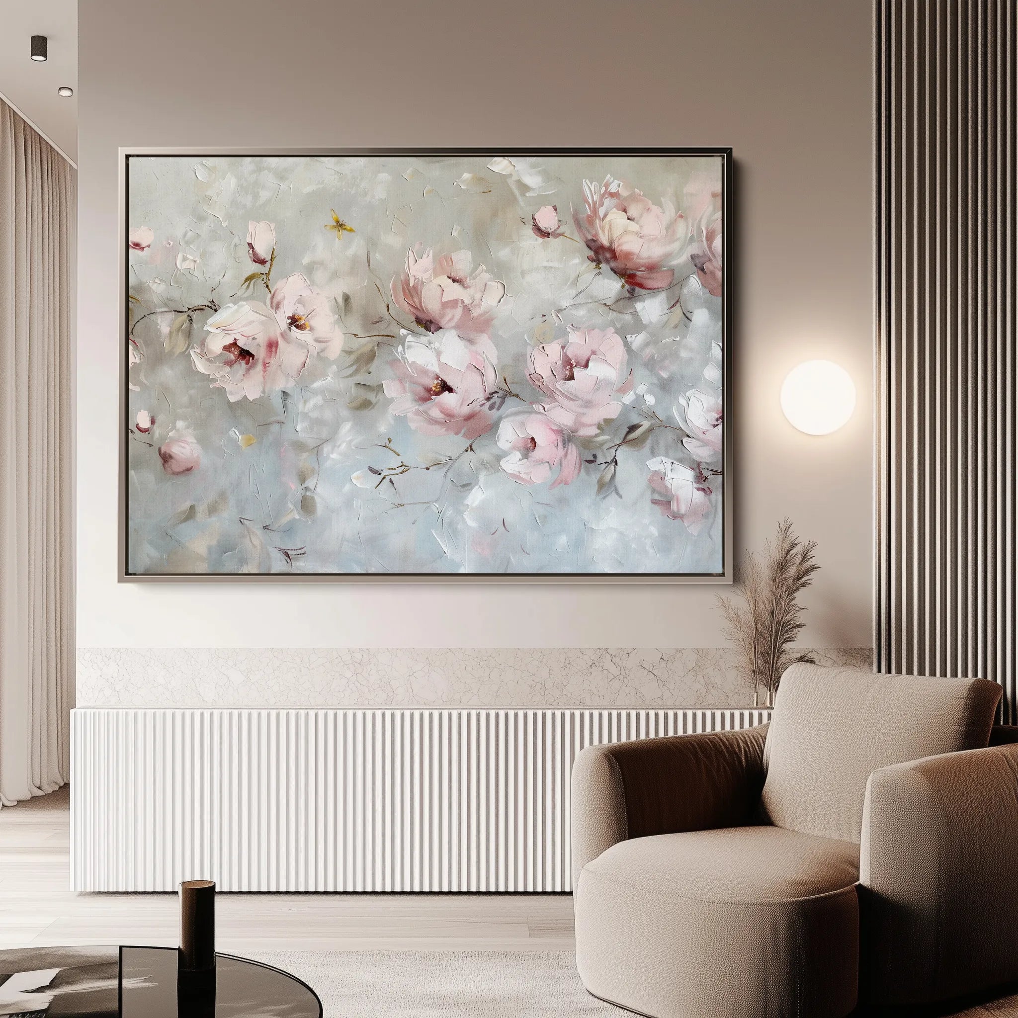 Floral 644 Canvas Art 18" x 24" / 45 x 60 cm / Black