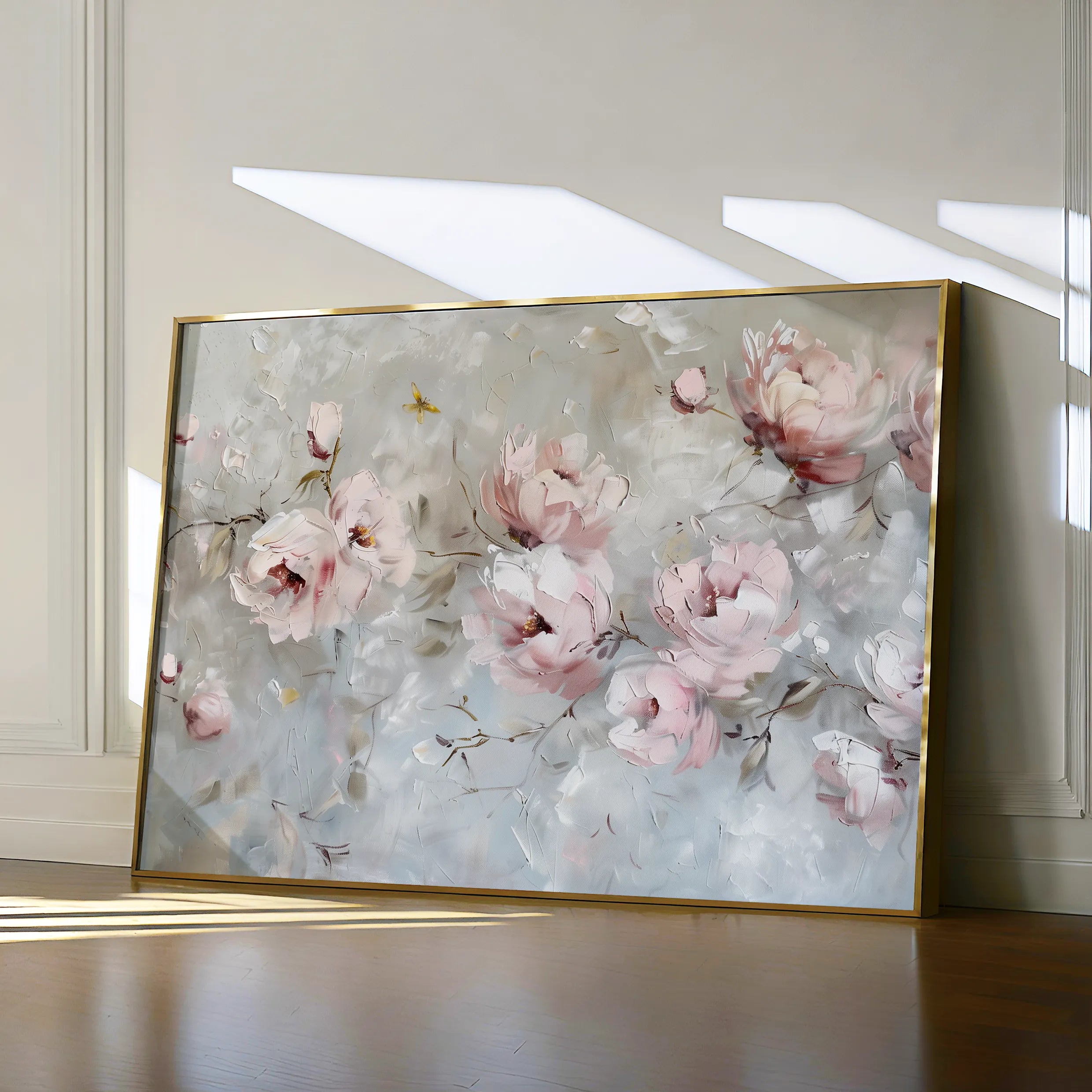 Floral 644 Canvas Art 18" x 24" / 45 x 60 cm / Black