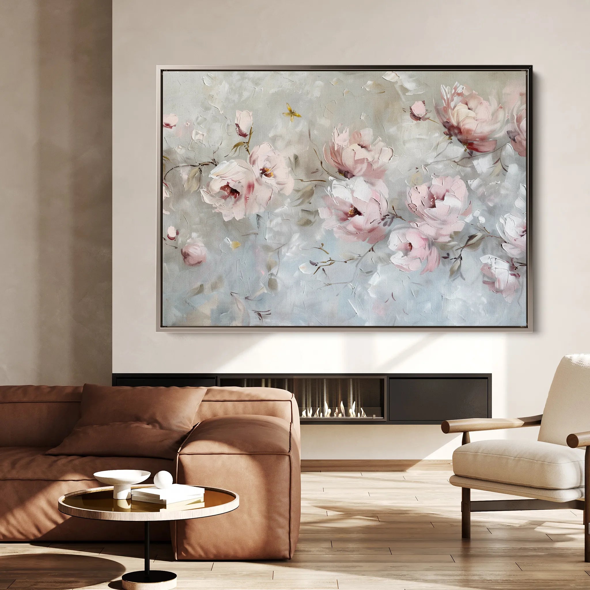 Floral 644 Canvas Art 18" x 24" / 45 x 60 cm / Black
