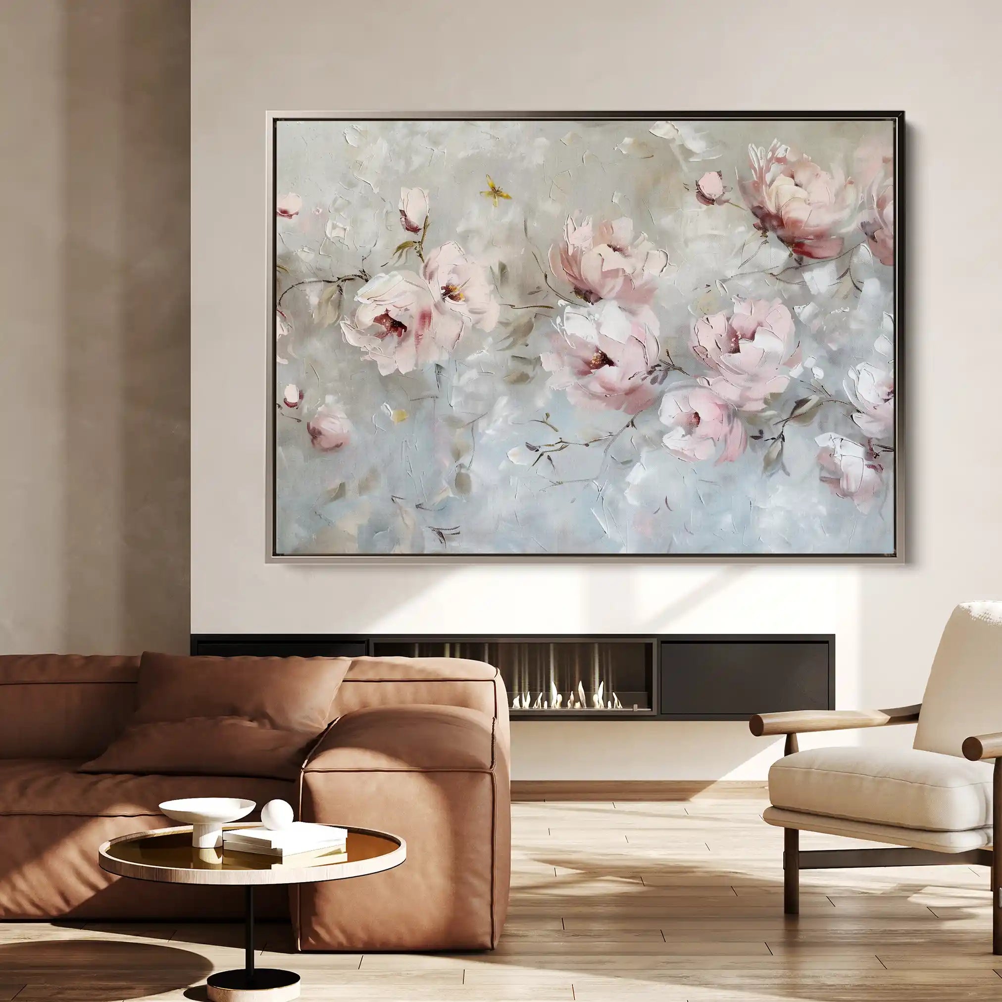 Floral 644 Canvas Art 60 x 40 cm / Black