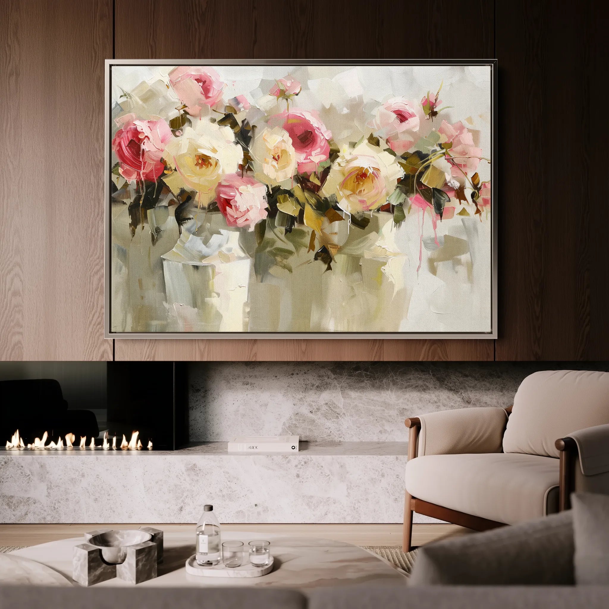 Floral 645 Canvas Art 18" x 24" / 45 x 60 cm / Black