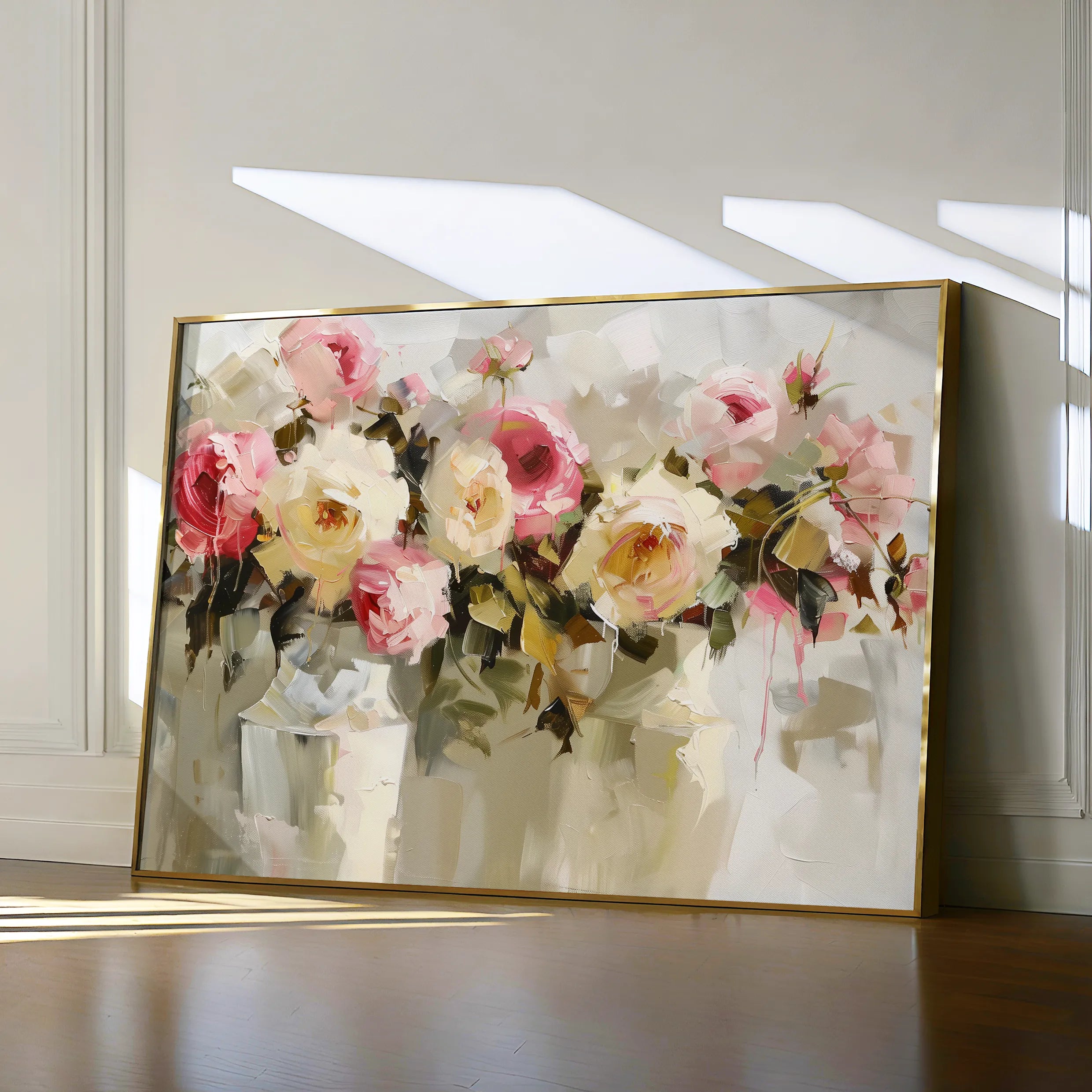 Floral 645 Canvas Art 18" x 24" / 45 x 60 cm / Black