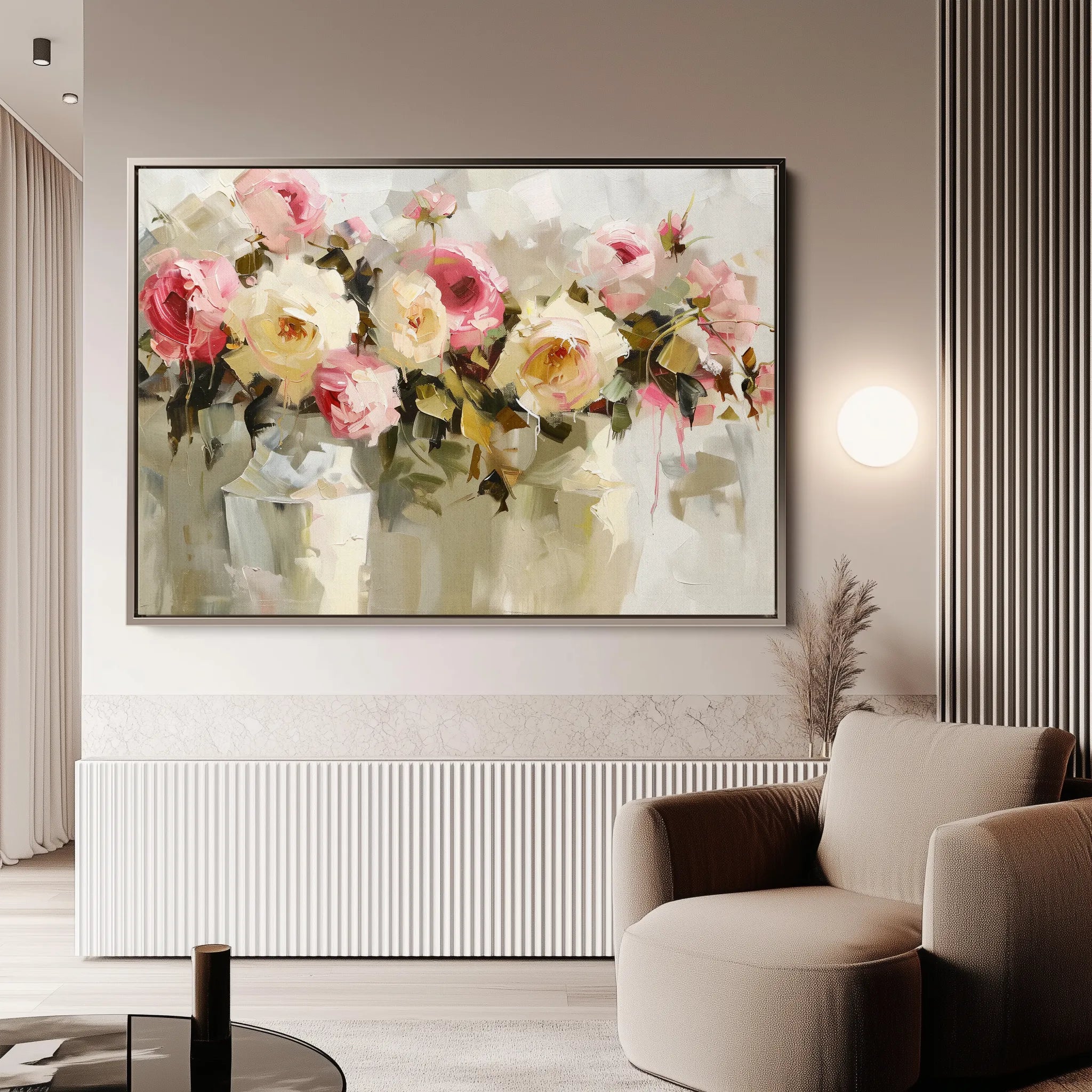 Floral 645 Canvas Art 18" x 24" / 45 x 60 cm / Black