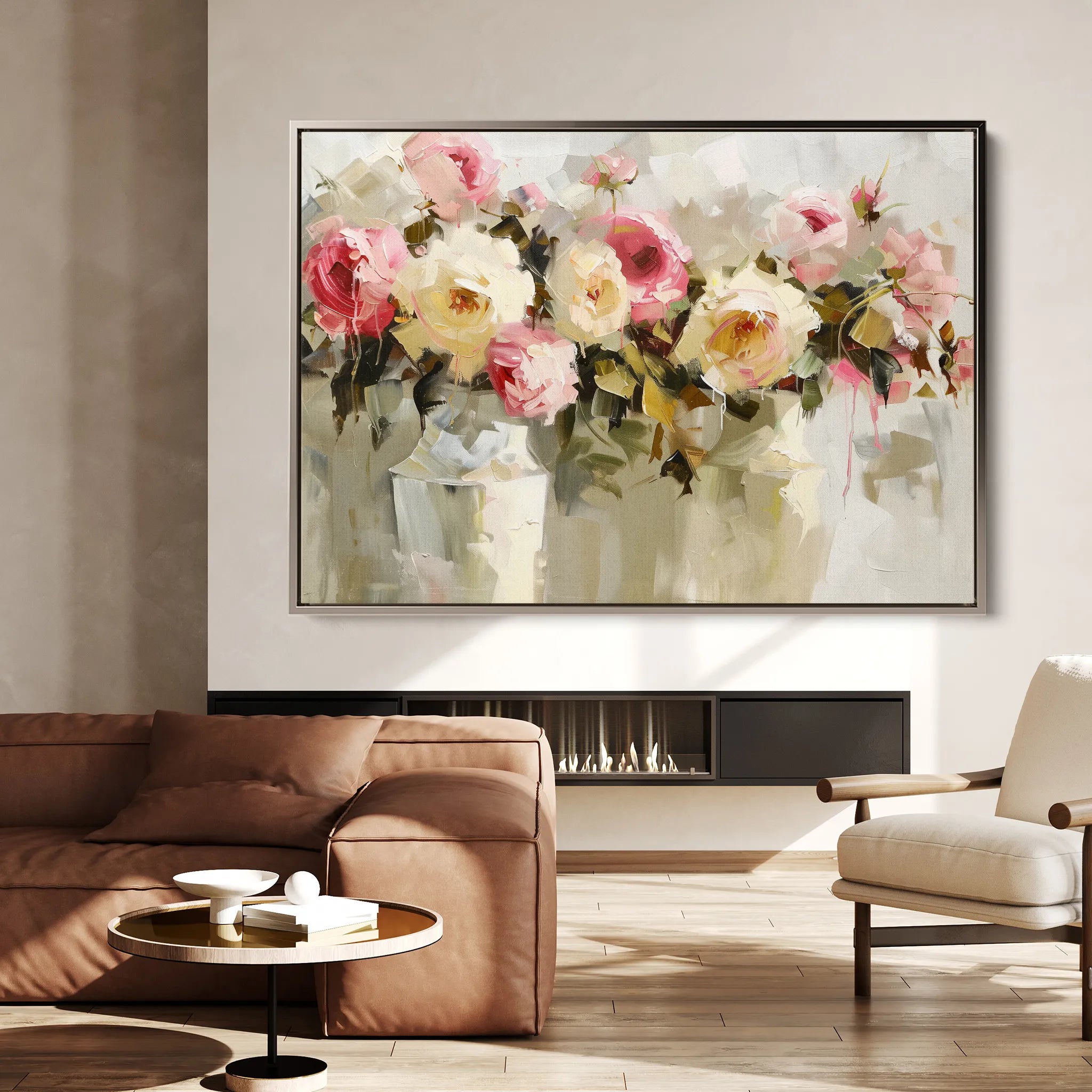 Floral 645 Canvas Art 18" x 24" / 45 x 60 cm / Black