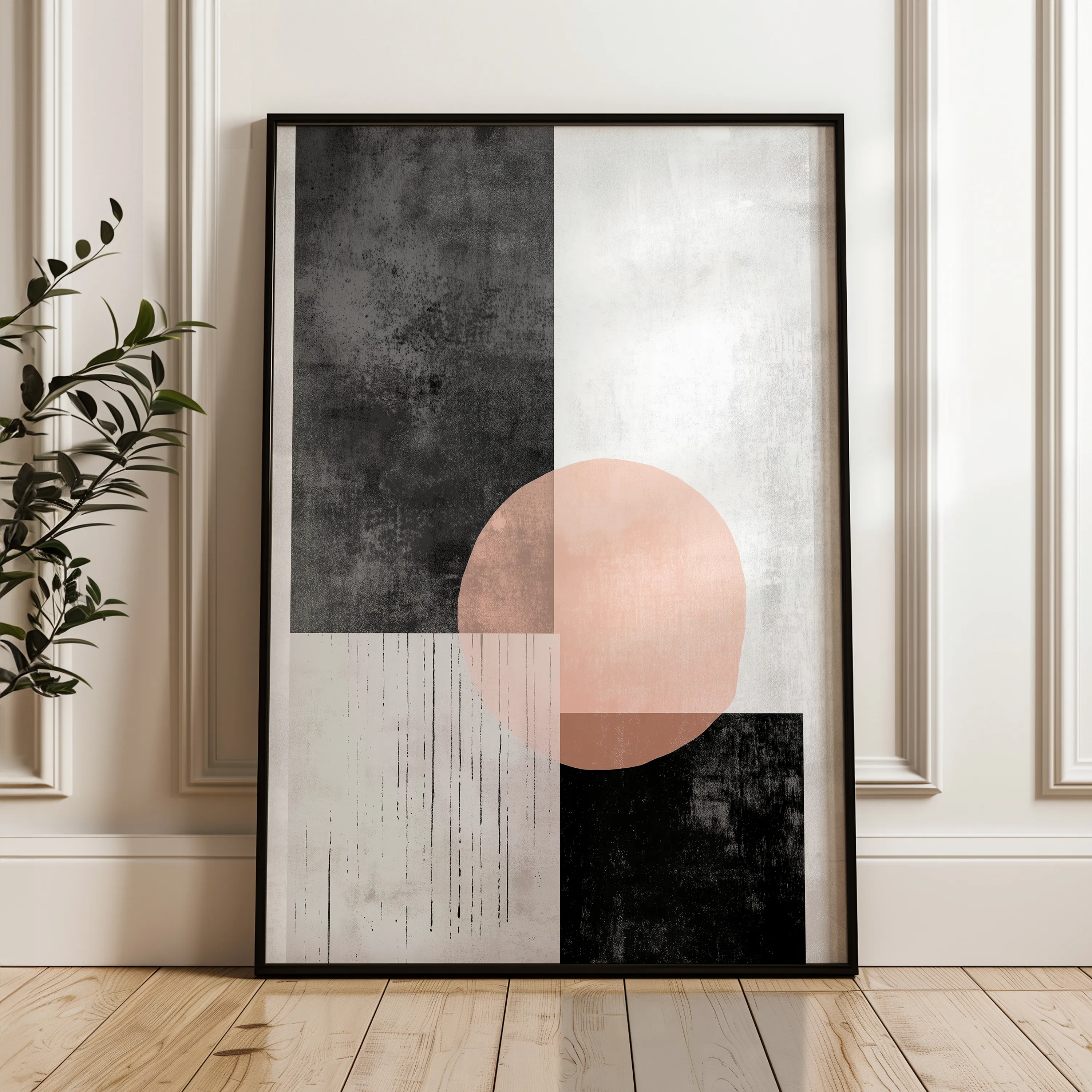 Abstract 646 Canvas Art 18" x 24" / 45 x 60 cm / Black
