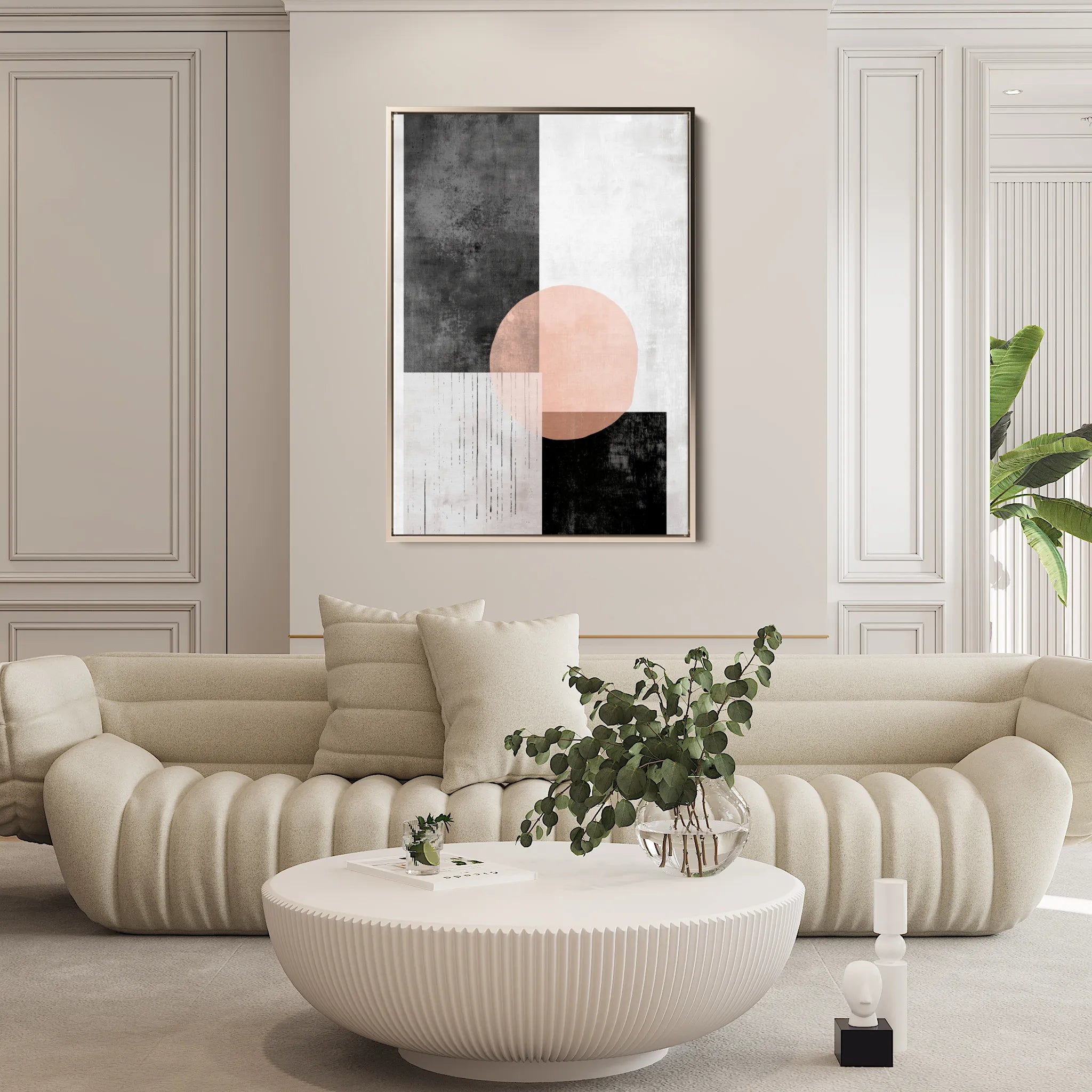 Abstract 646 Canvas Art 18" x 24" / 45 x 60 cm / Black
