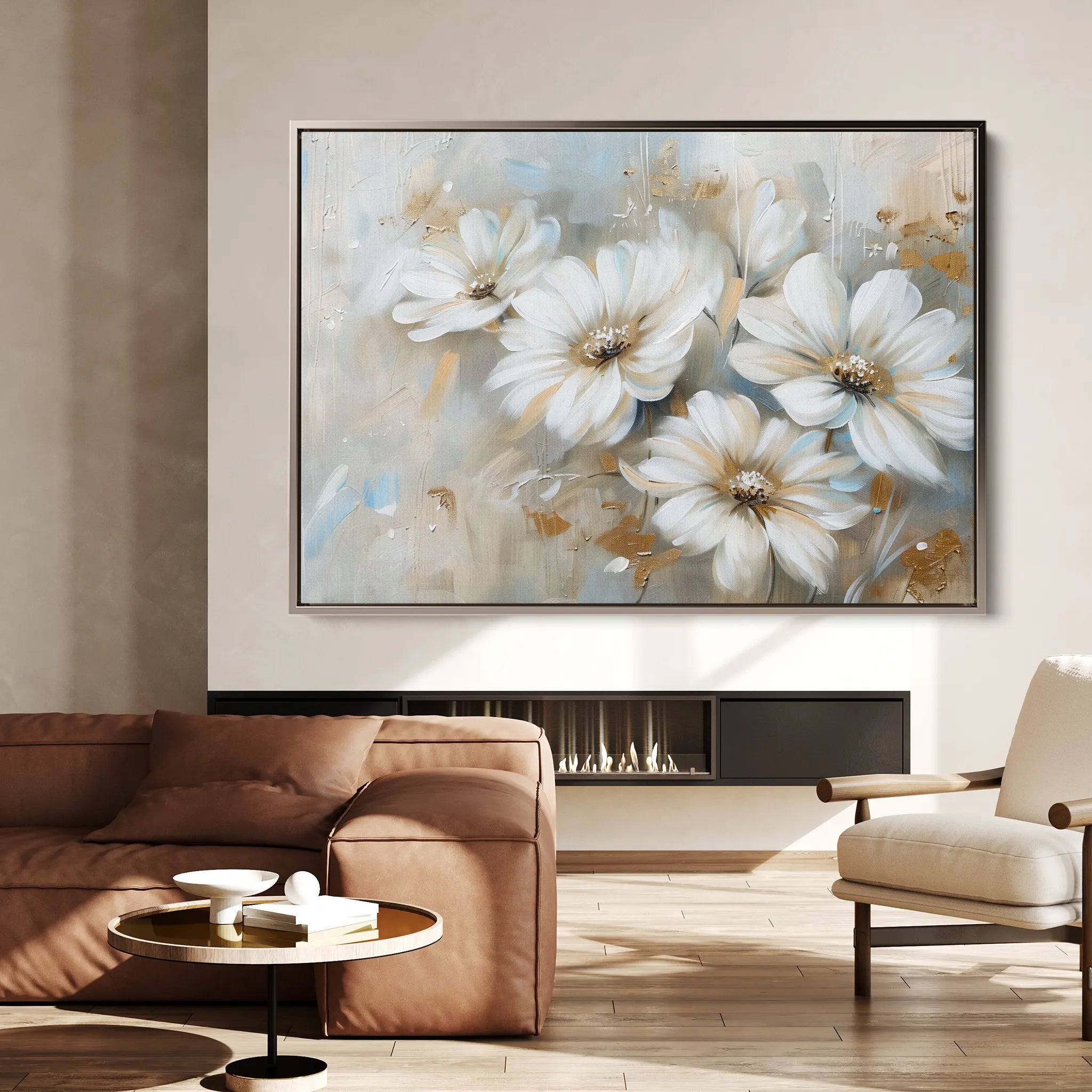 Floral 646 Canvas Art 18" x 24" / 45 x 60 cm / Black