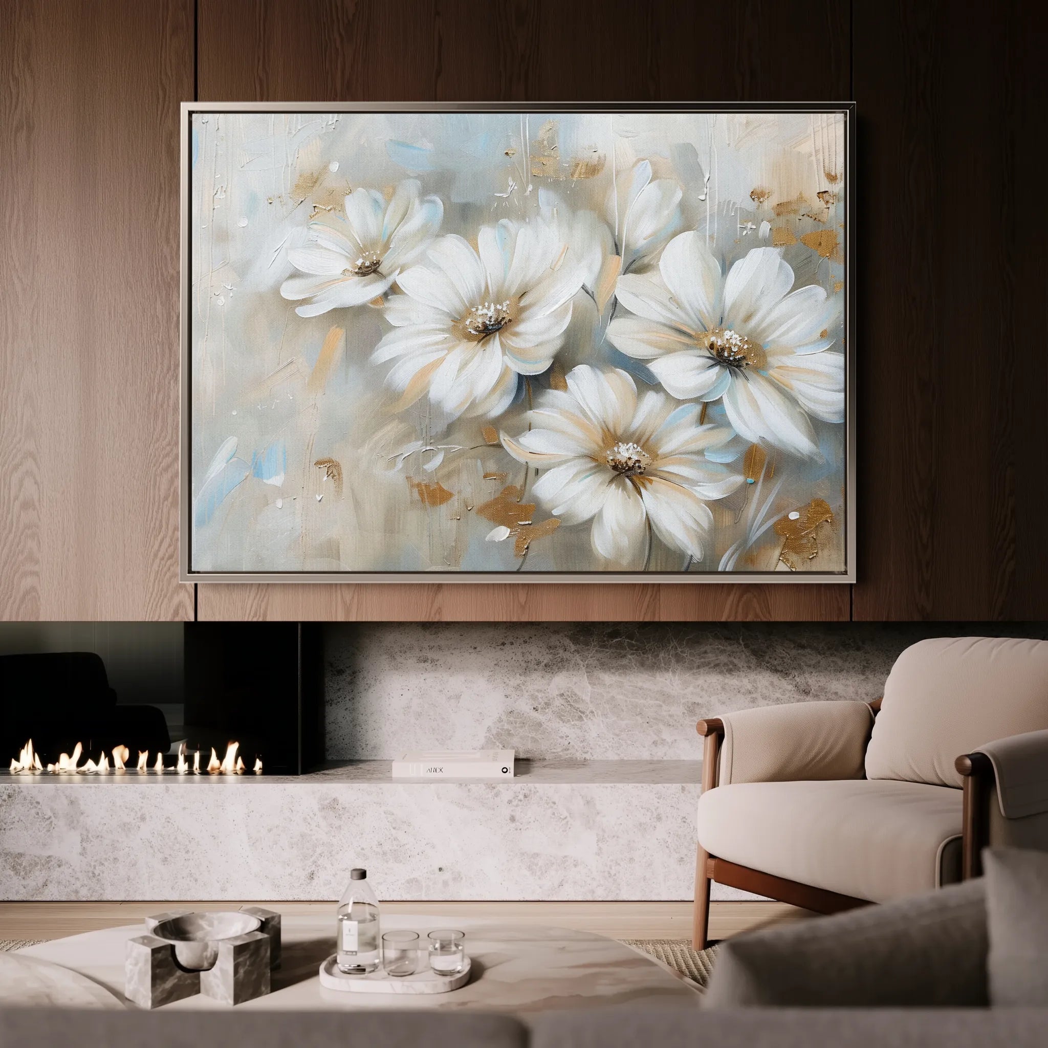 Floral 646 Canvas Art 18" x 24" / 45 x 60 cm / Black