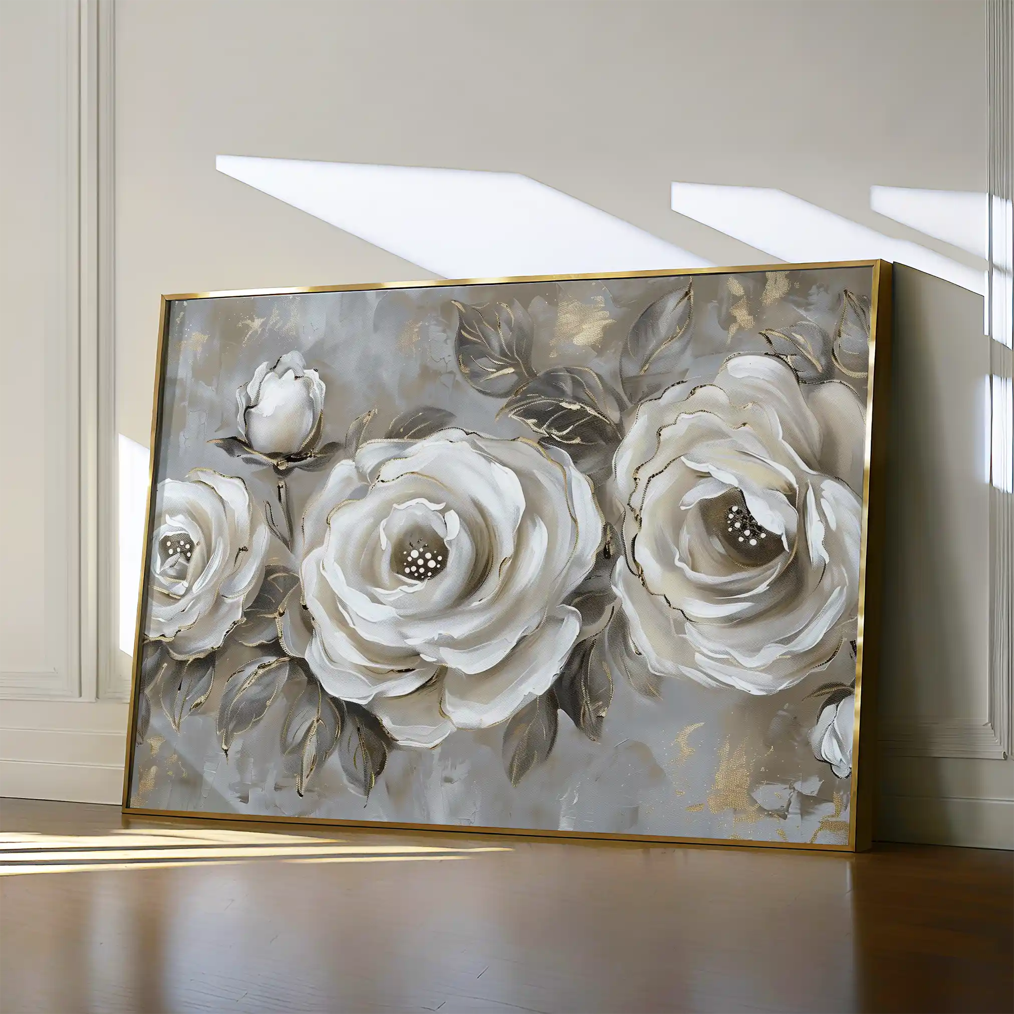 Floral 647 Canvas Art 18" x 24" / 45 x 60 cm / Black