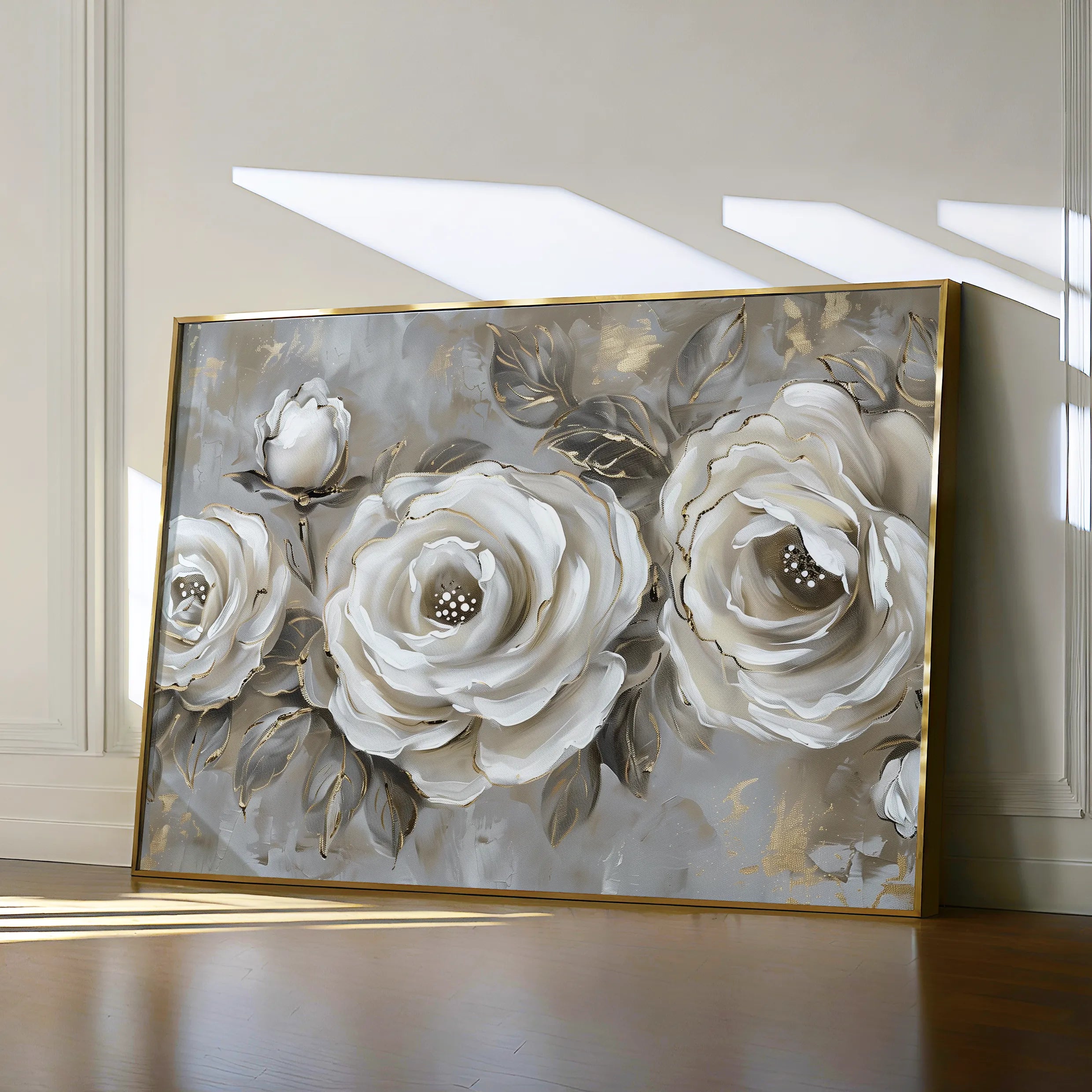 Floral 647 Canvas Art 18" x 24" / 45 x 60 cm / Black