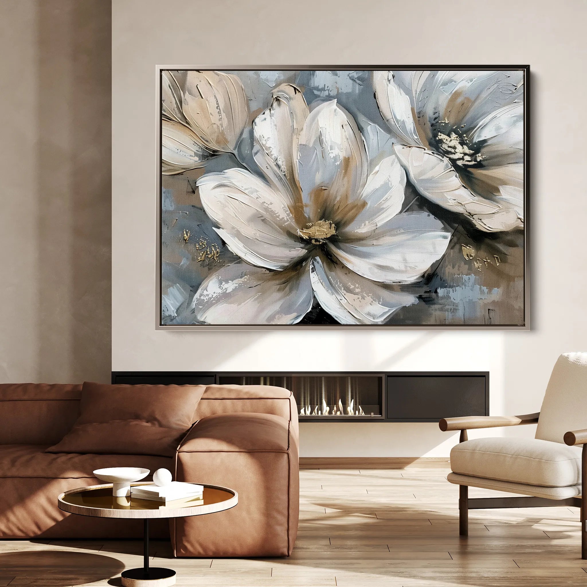 Floral 648 Canvas Art 18" x 24" / 45 x 60 cm / Black