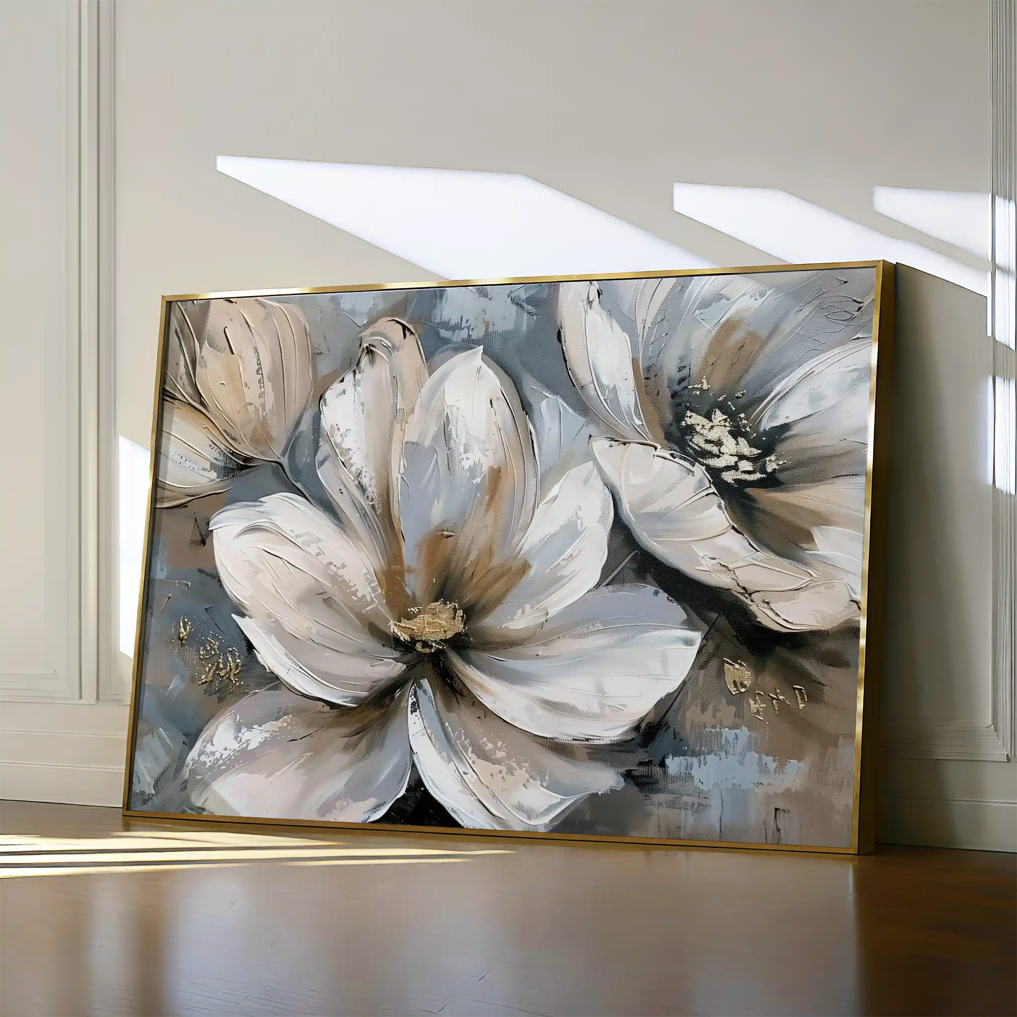 Floral 648 Canvas Art 18" x 24" / 45 x 60 cm / Black