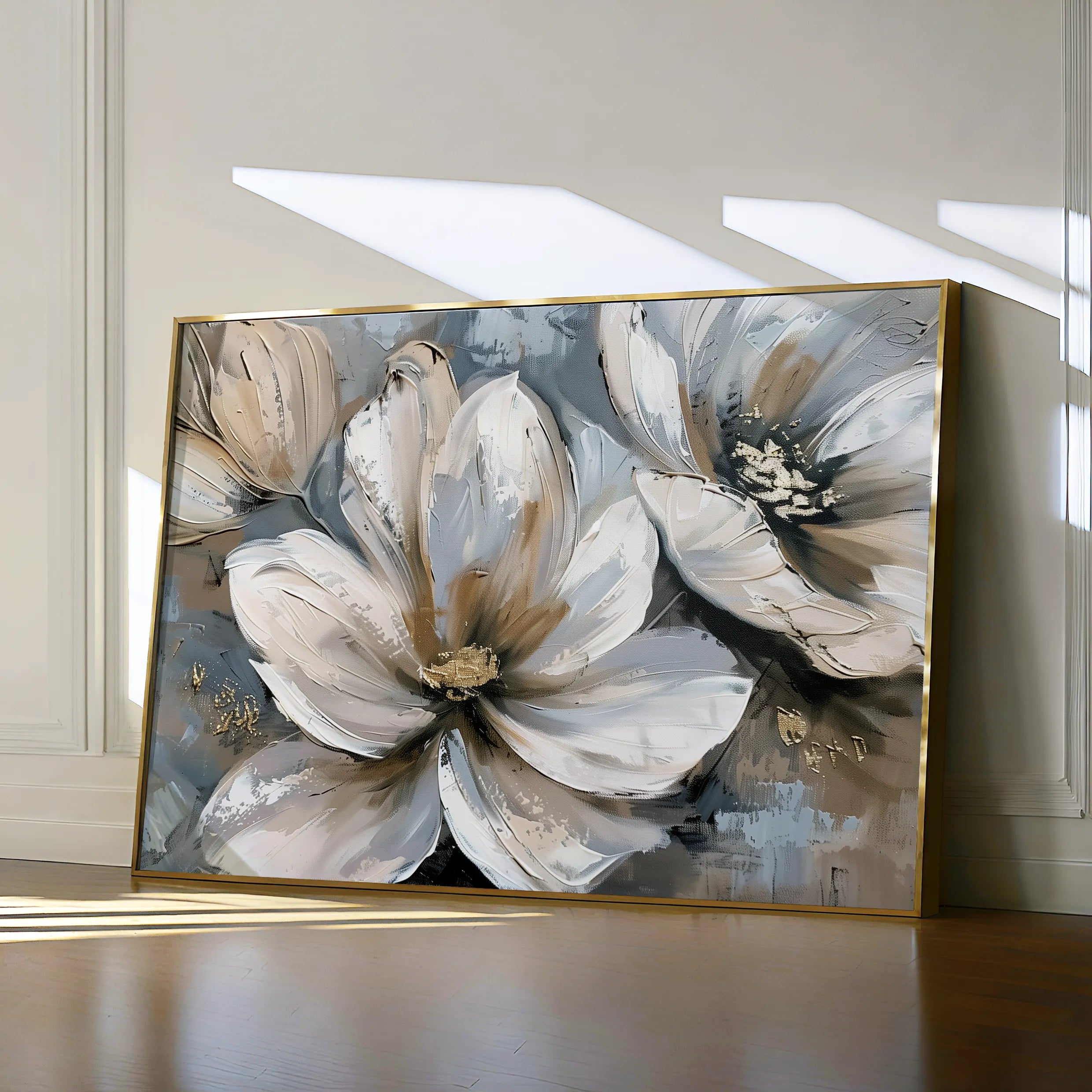 Floral 648 Canvas Art 18" x 24" / 45 x 60 cm / Black