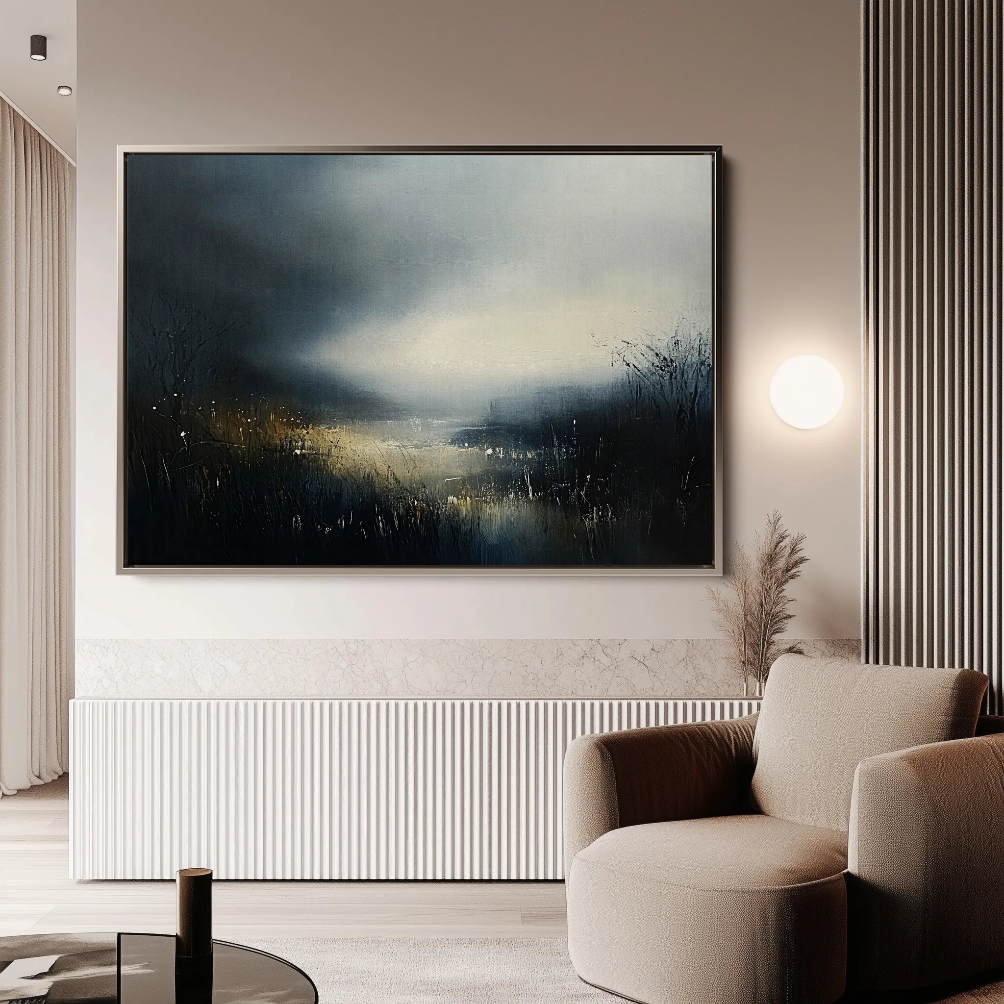 Abstract 649 Canvas Art 18" x 24" / 45 x 60 cm / Black