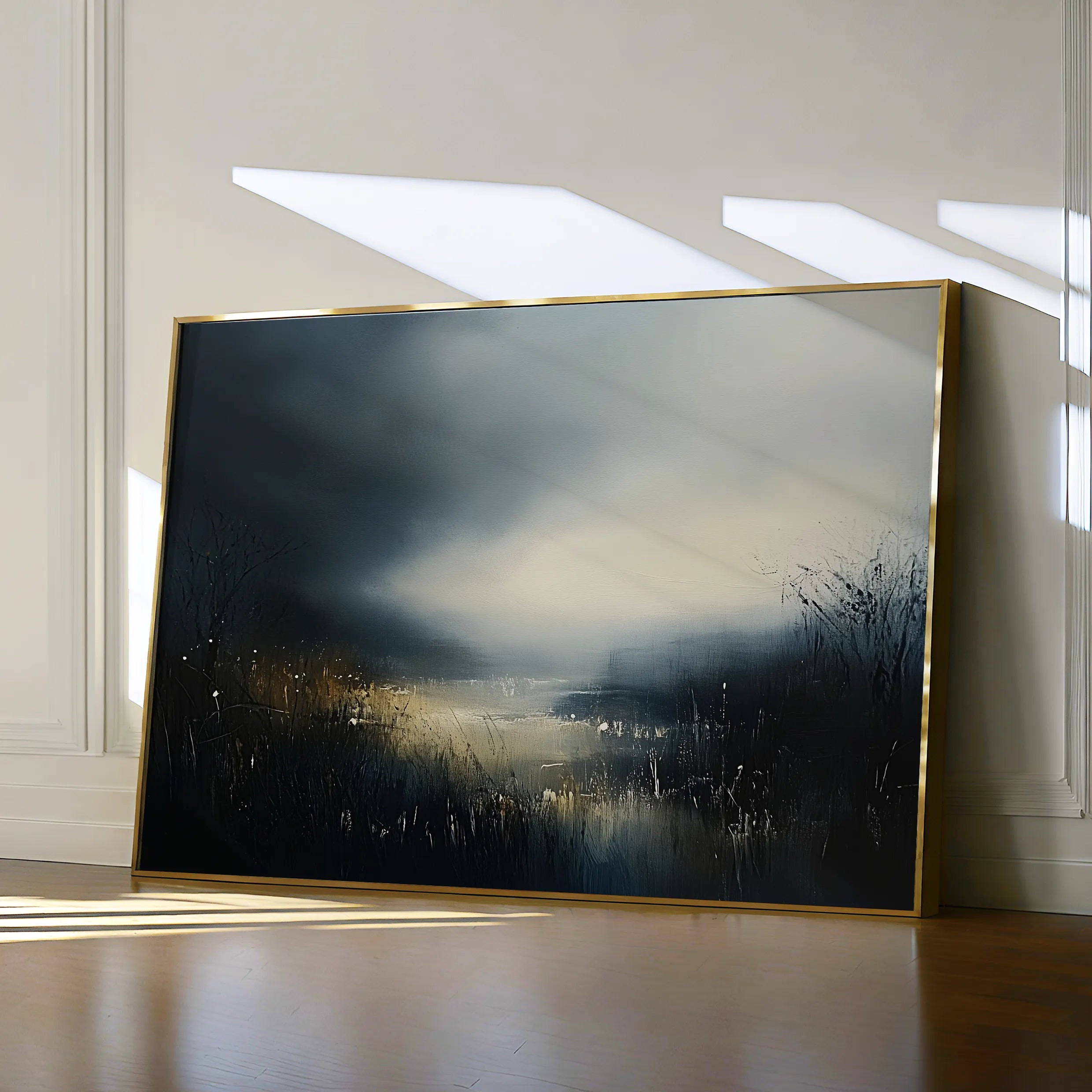 Abstract 649 Canvas Art 18" x 24" / 45 x 60 cm / Black