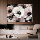 Floral 649 Canvas Art 18" x 24" / 45 x 60 cm / Black
