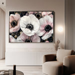 Floral 649 Canvas Art 18" x 24" / 45 x 60 cm / Black