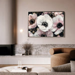 Floral 649 Canvas Art 18" x 24" / 45 x 60 cm / Black