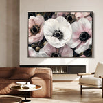 Floral 649 Canvas Art 60 x 40 cm / Black