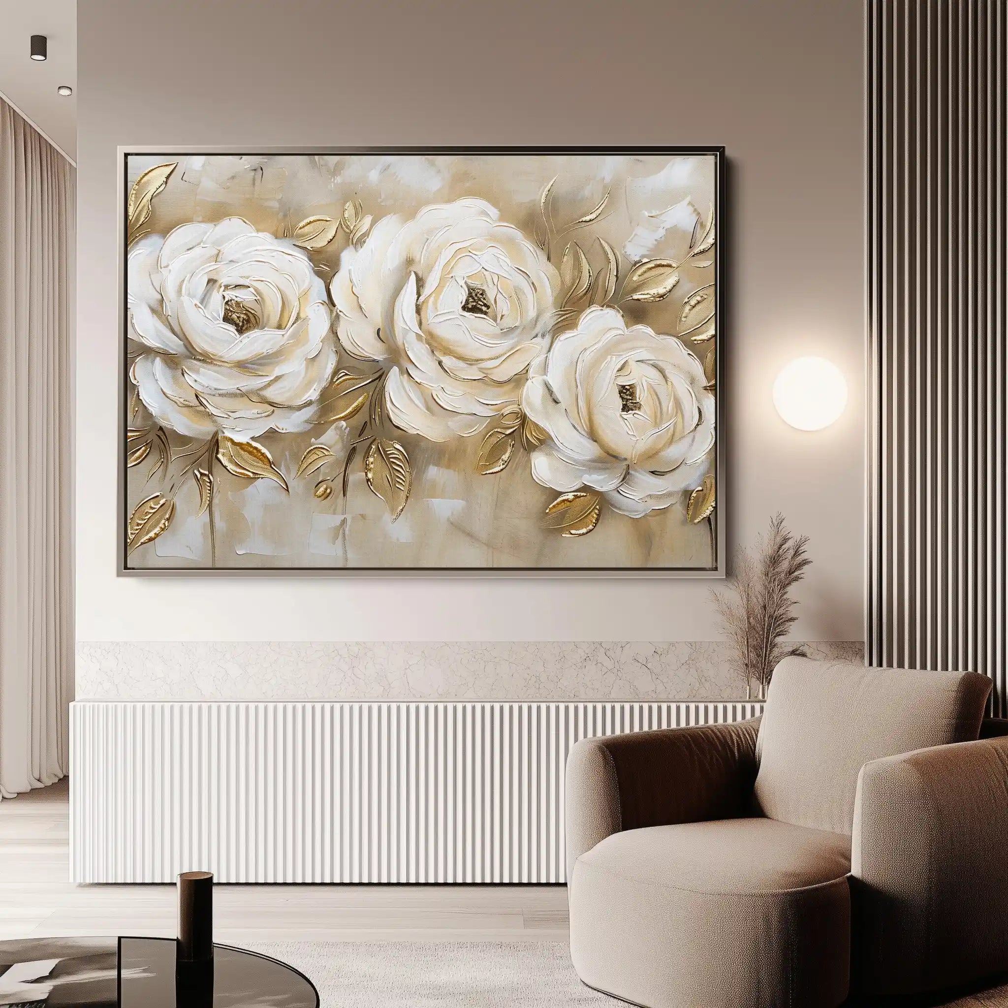 Floral 650 Canvas Art 18" x 24" / 45 x 60 cm / Black