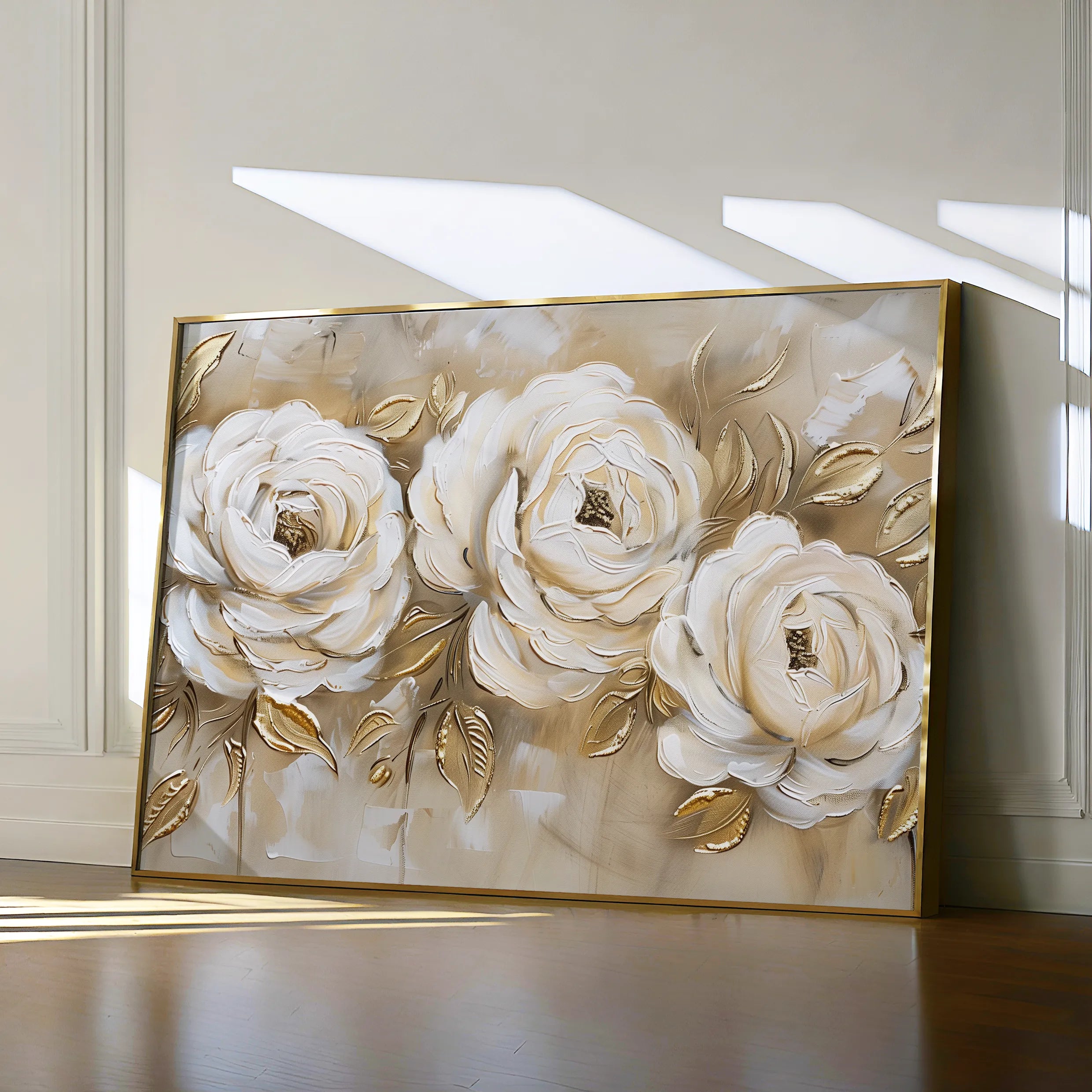 Floral 650 Canvas Art 18" x 24" / 45 x 60 cm / Black