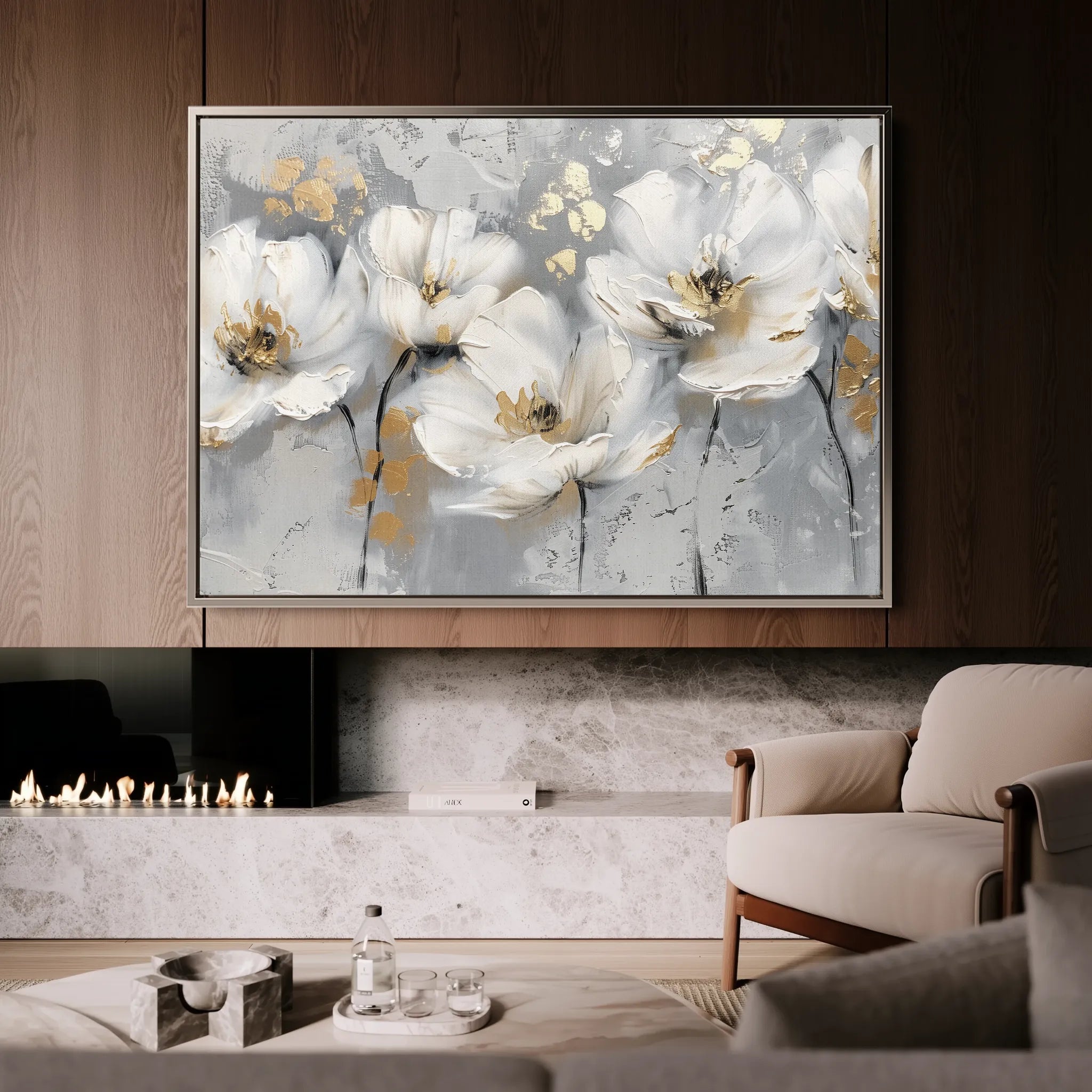 Floral 651 Canvas Art 18" x 24" / 45 x 60 cm / Black