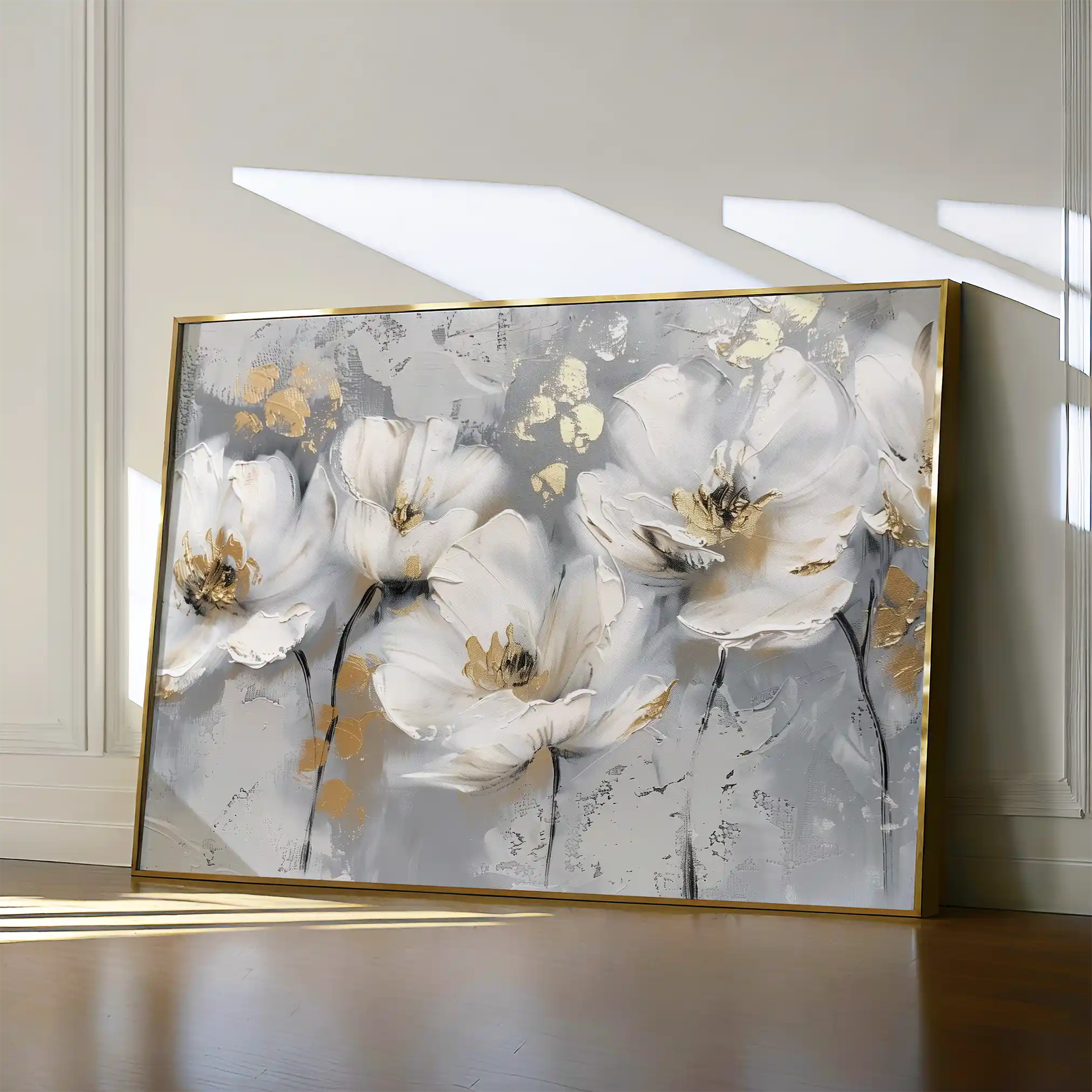 Floral 651 Canvas Art 18" x 24" / 45 x 60 cm / Black