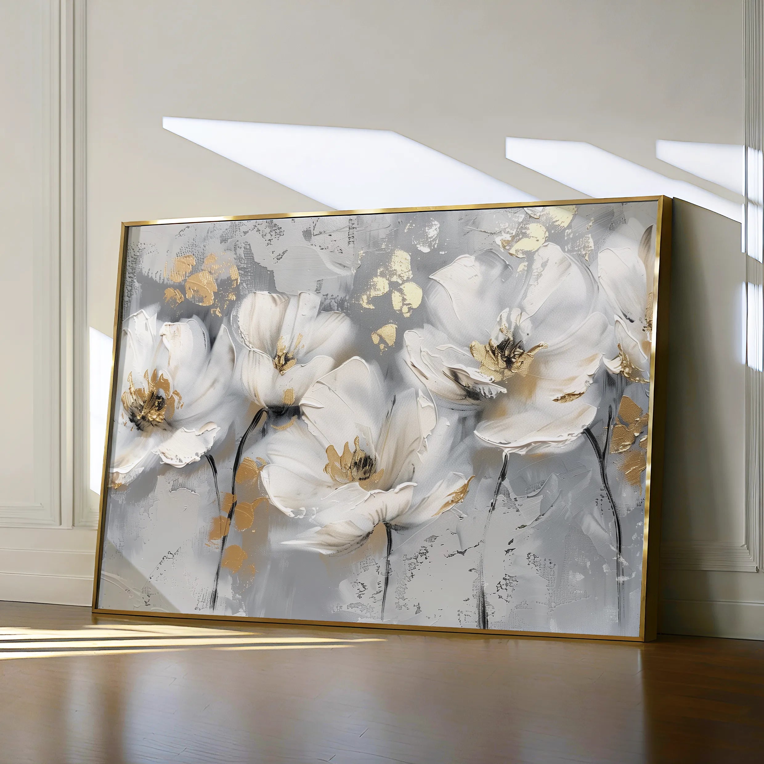 Floral 651 Canvas Art 18" x 24" / 45 x 60 cm / Black