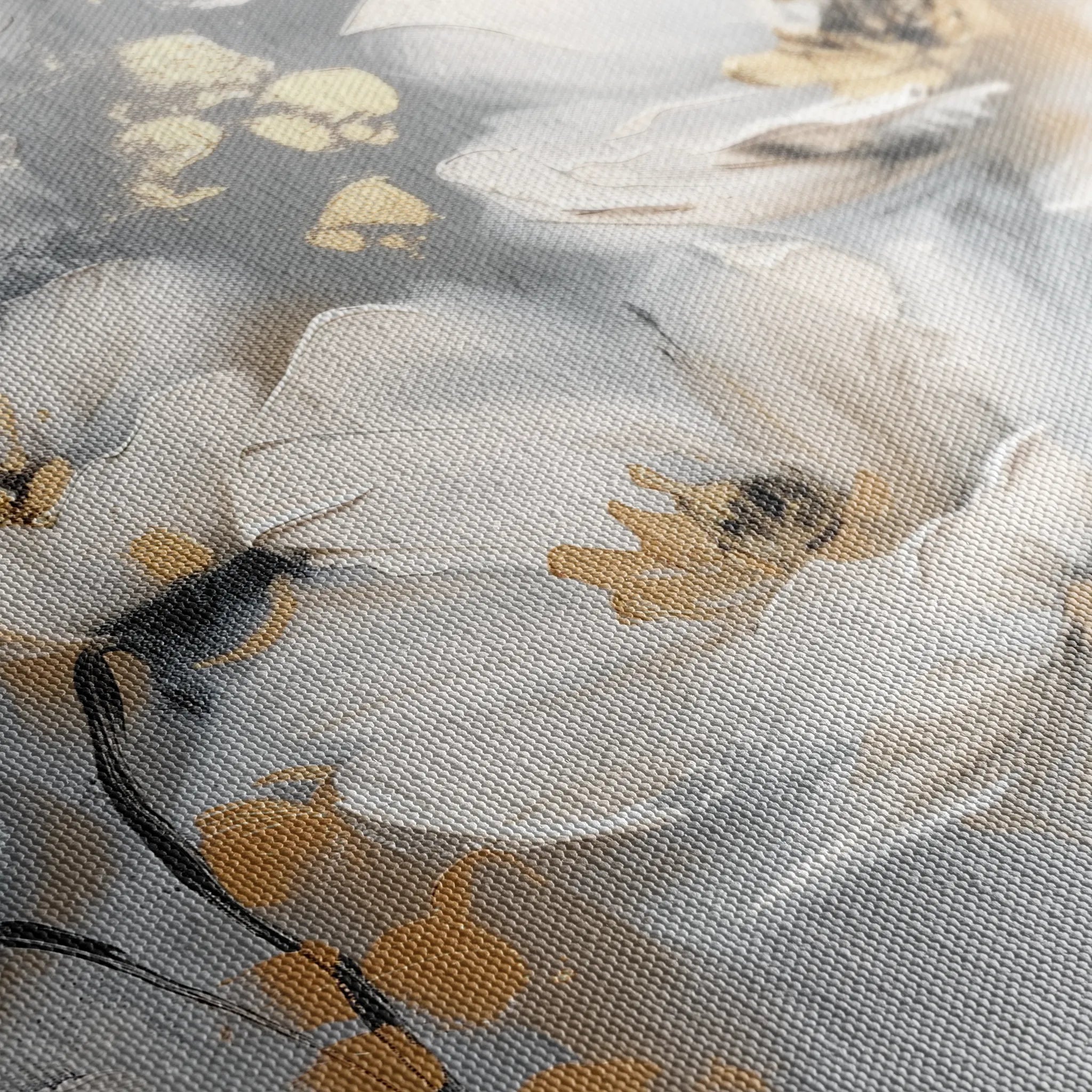 Floral 651 Canvas Art 18" x 24" / 45 x 60 cm / Black