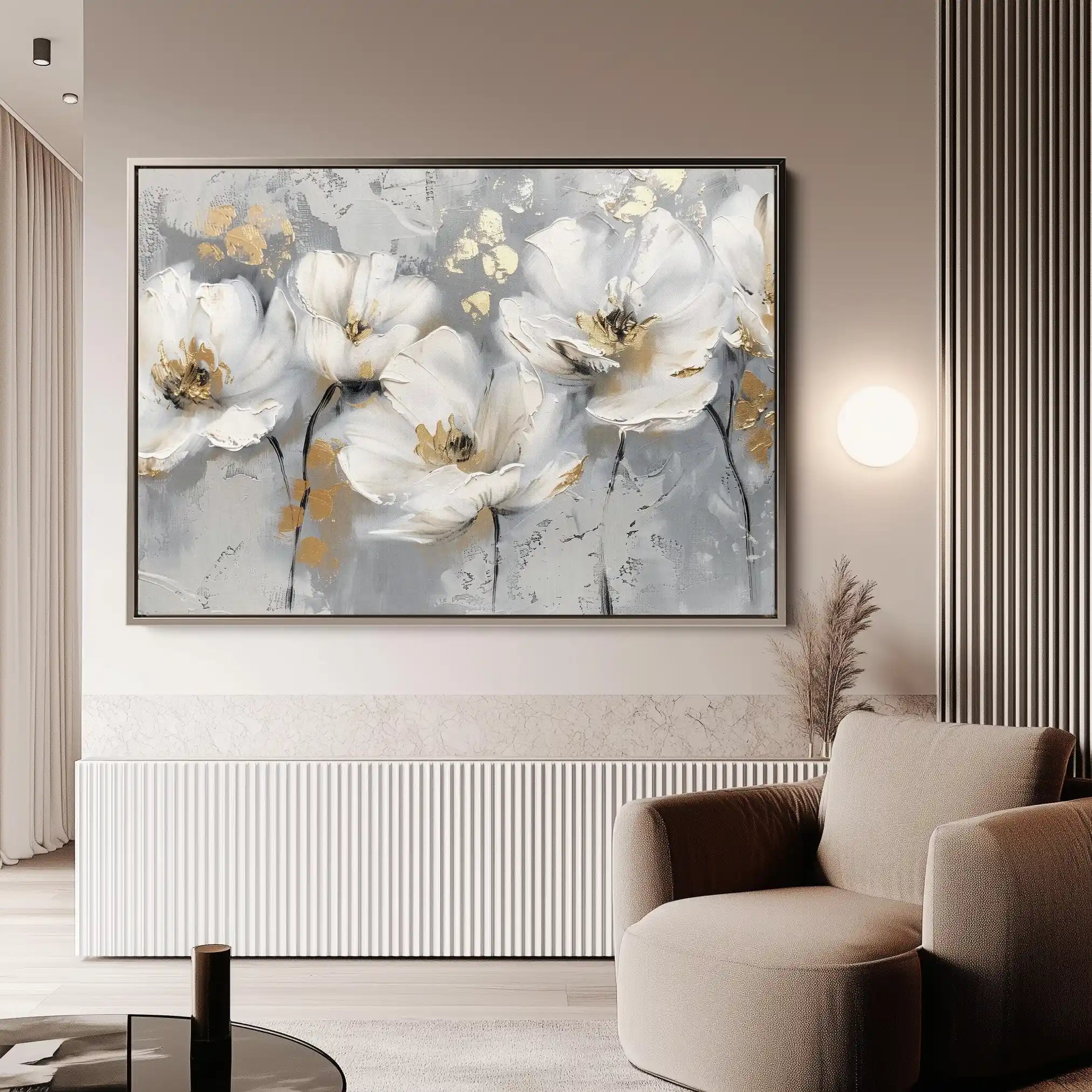 Floral 651 Canvas Art 60 x 40 cm / Black