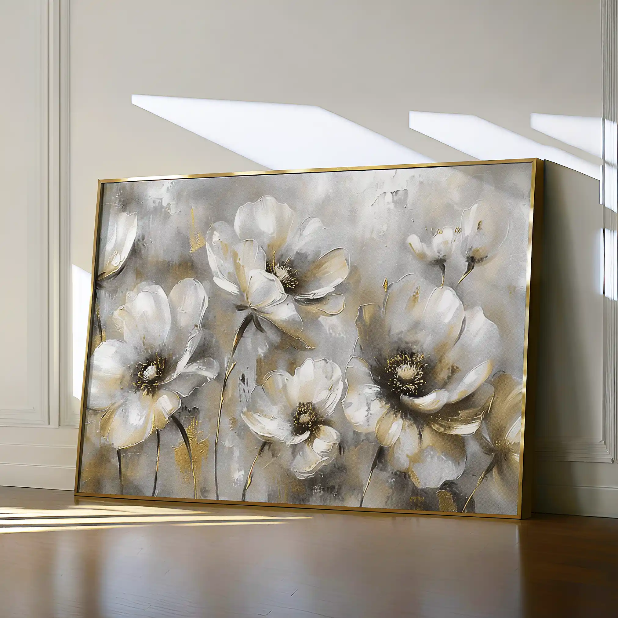 Floral 652 Canvas Art 18" x 24" / 45 x 60 cm / Black