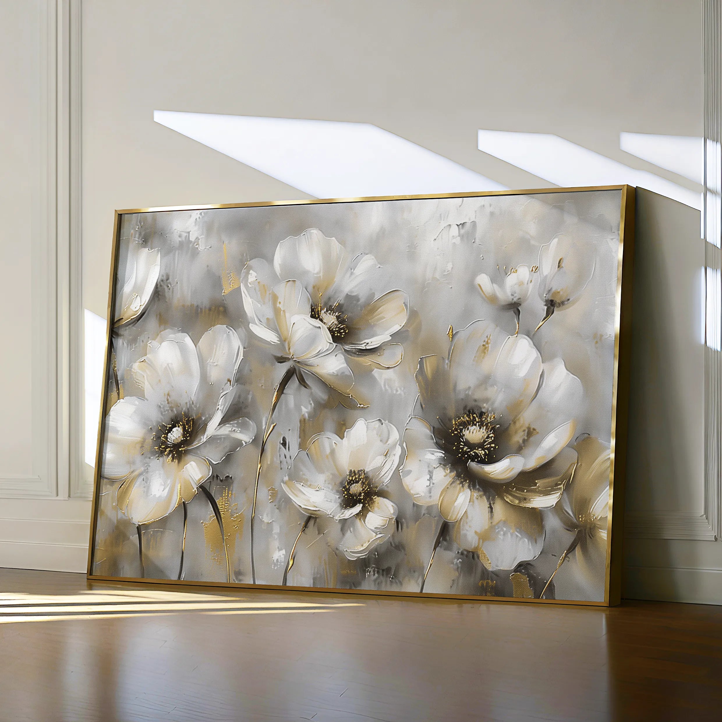 Floral 652 Canvas Art 18" x 24" / 45 x 60 cm / Black