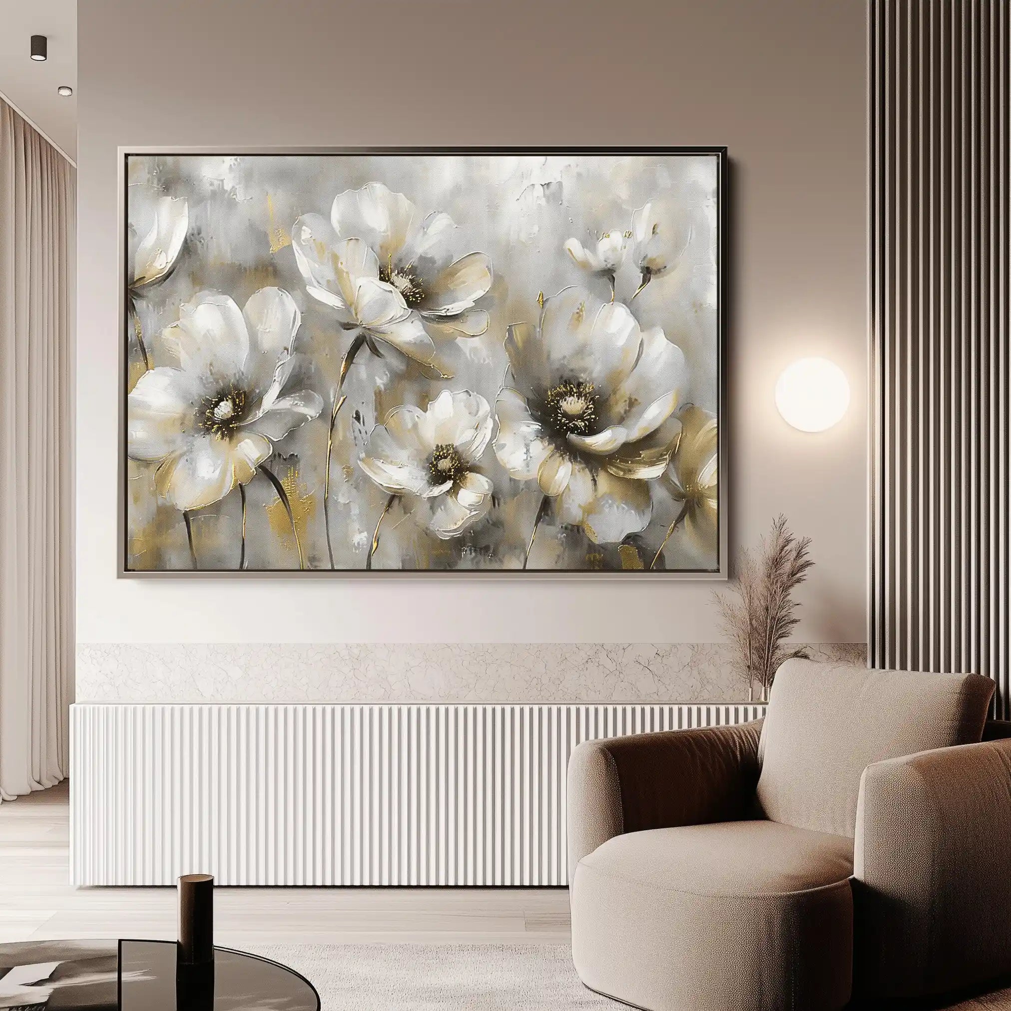 Floral 652 Canvas Art 18" x 24" / 45 x 60 cm / Black