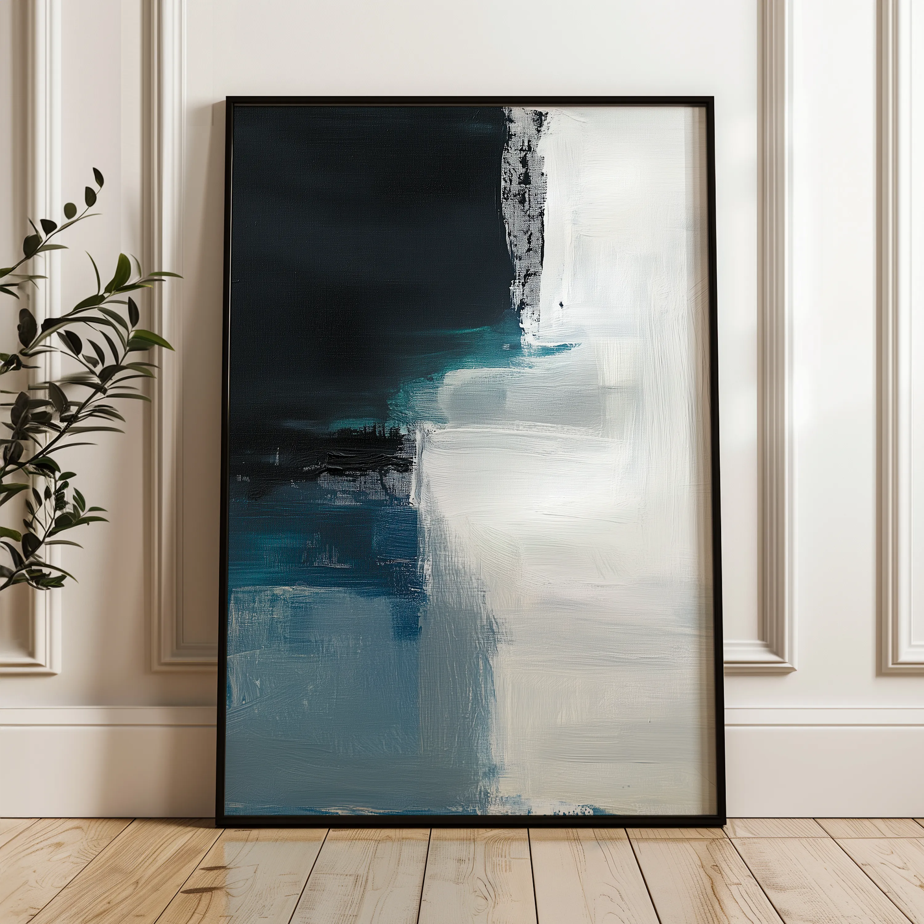 Abstract 653 Canvas Art 18" x 24" / 45 x 60 cm / Black