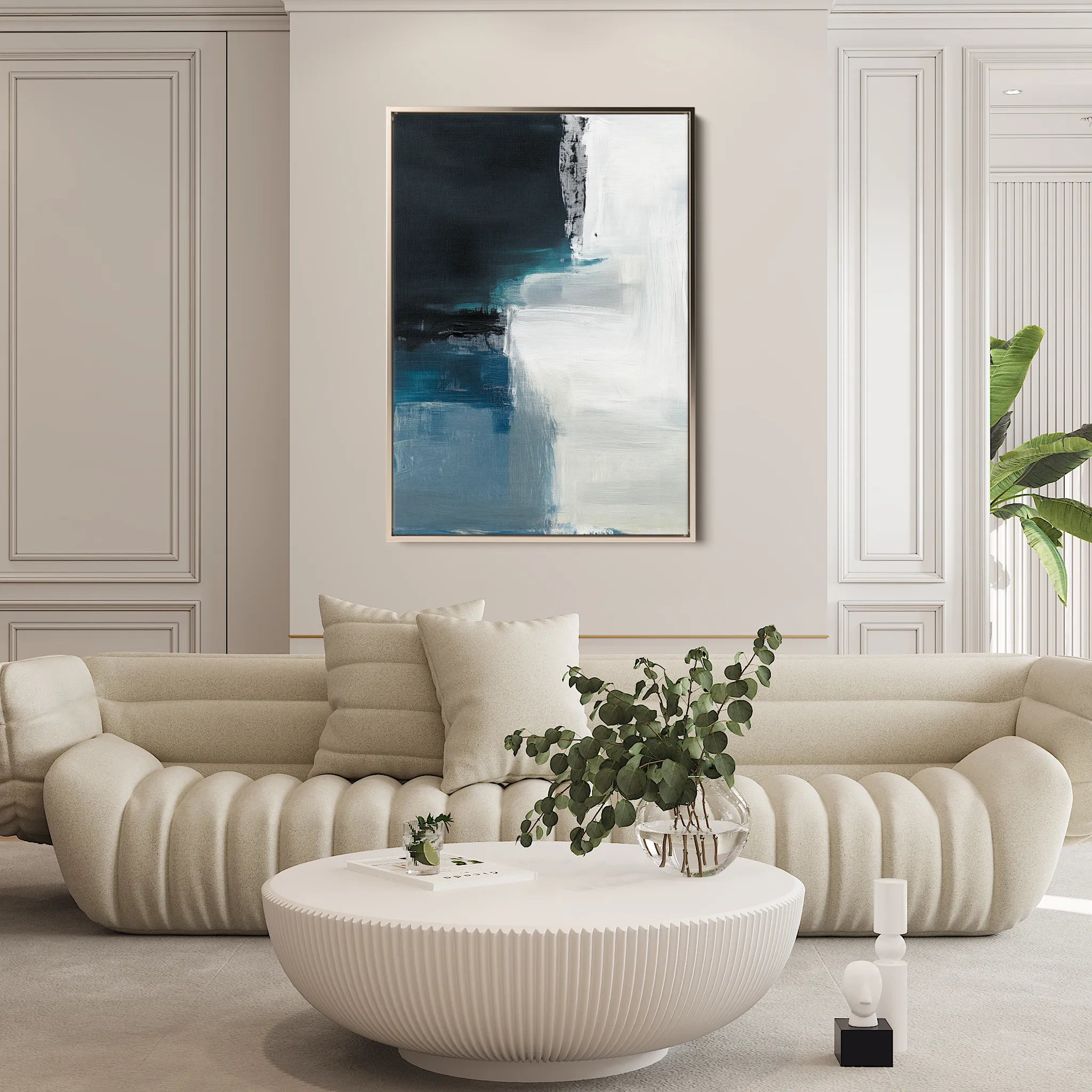 Abstract 653 Canvas Art 18" x 24" / 45 x 60 cm / Black