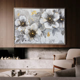 Floral 653 Canvas Art 18" x 24" / 45 x 60 cm / Black
