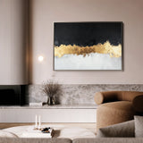 Abstract 654 Canvas Art 18" x 24" / 45 x 60 cm / Black