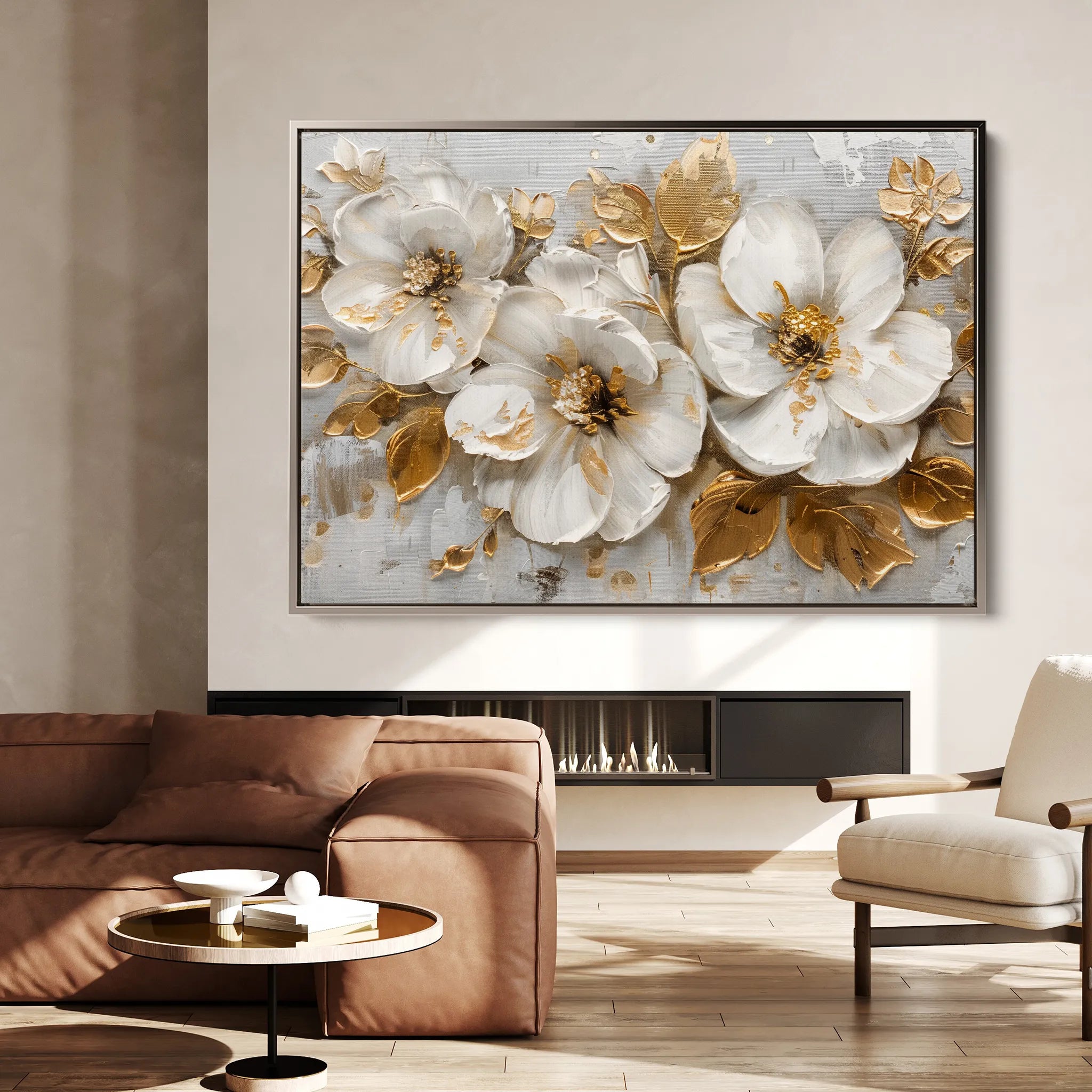 Floral 654 Canvas Art 18" x 24" / 45 x 60 cm / Black