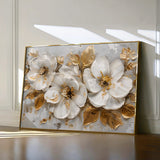 Floral 654 Canvas Art 18" x 24" / 45 x 60 cm / Black