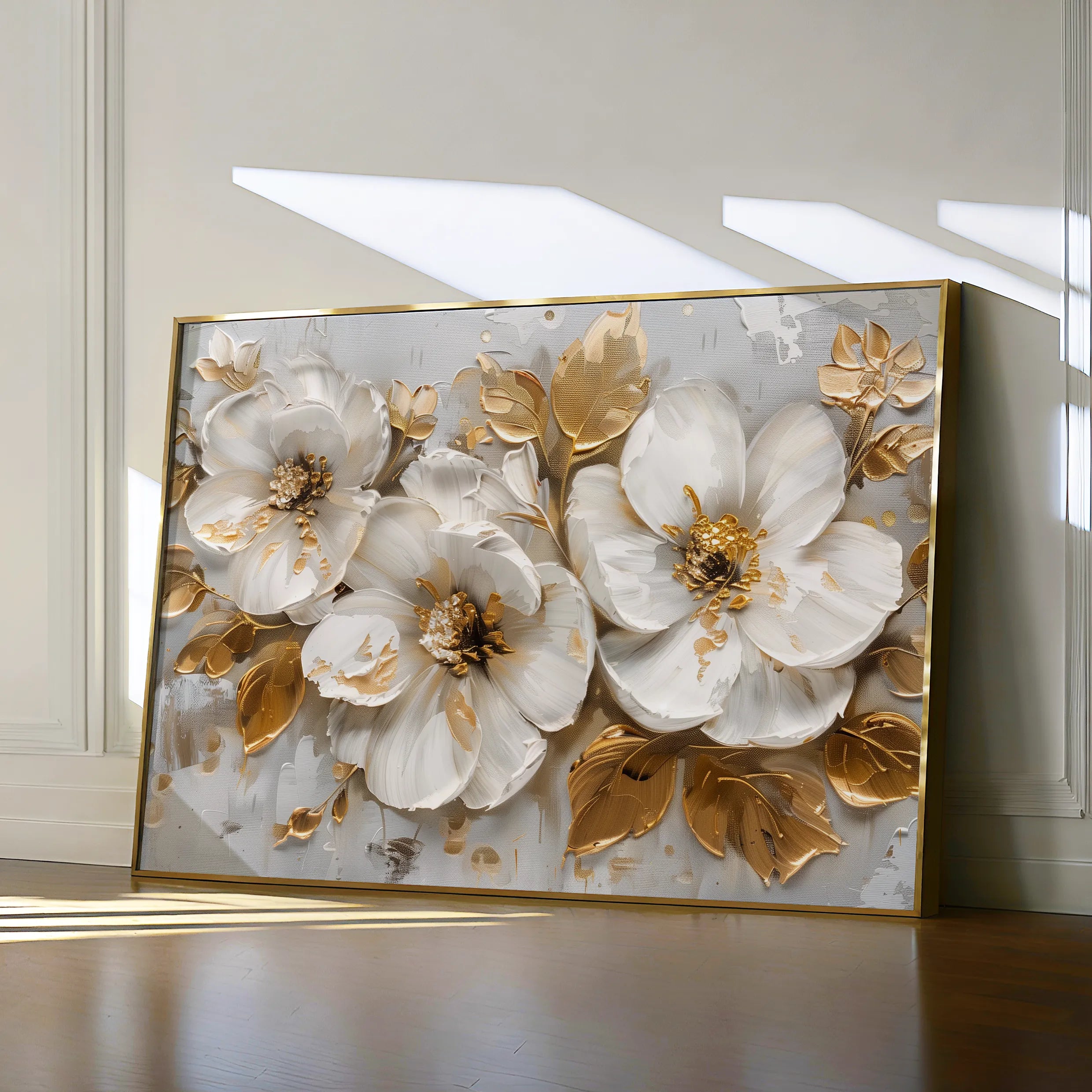 Floral 654 Canvas Art 18" x 24" / 45 x 60 cm / Black