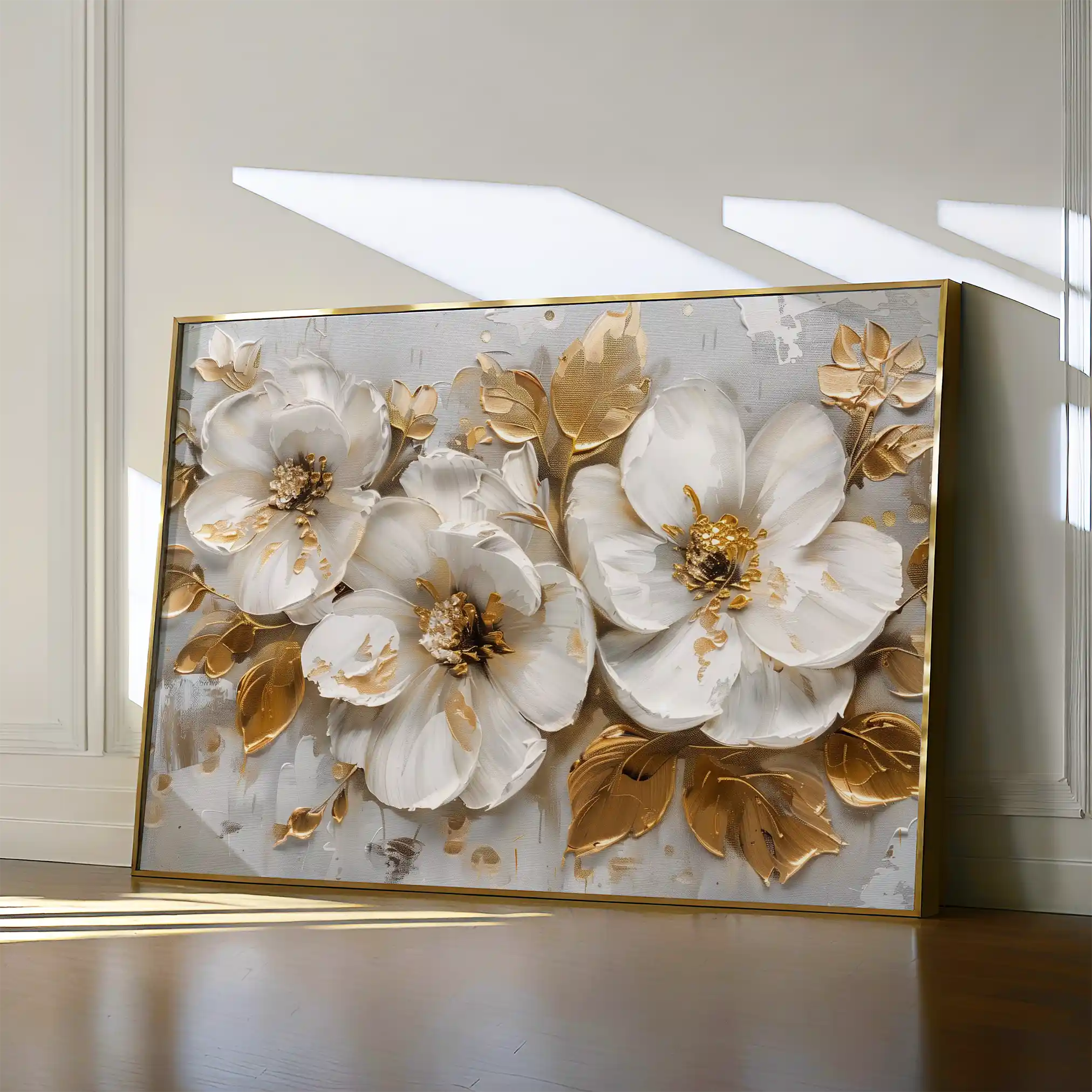 Floral 654 Canvas Art 60 x 40 cm / Black