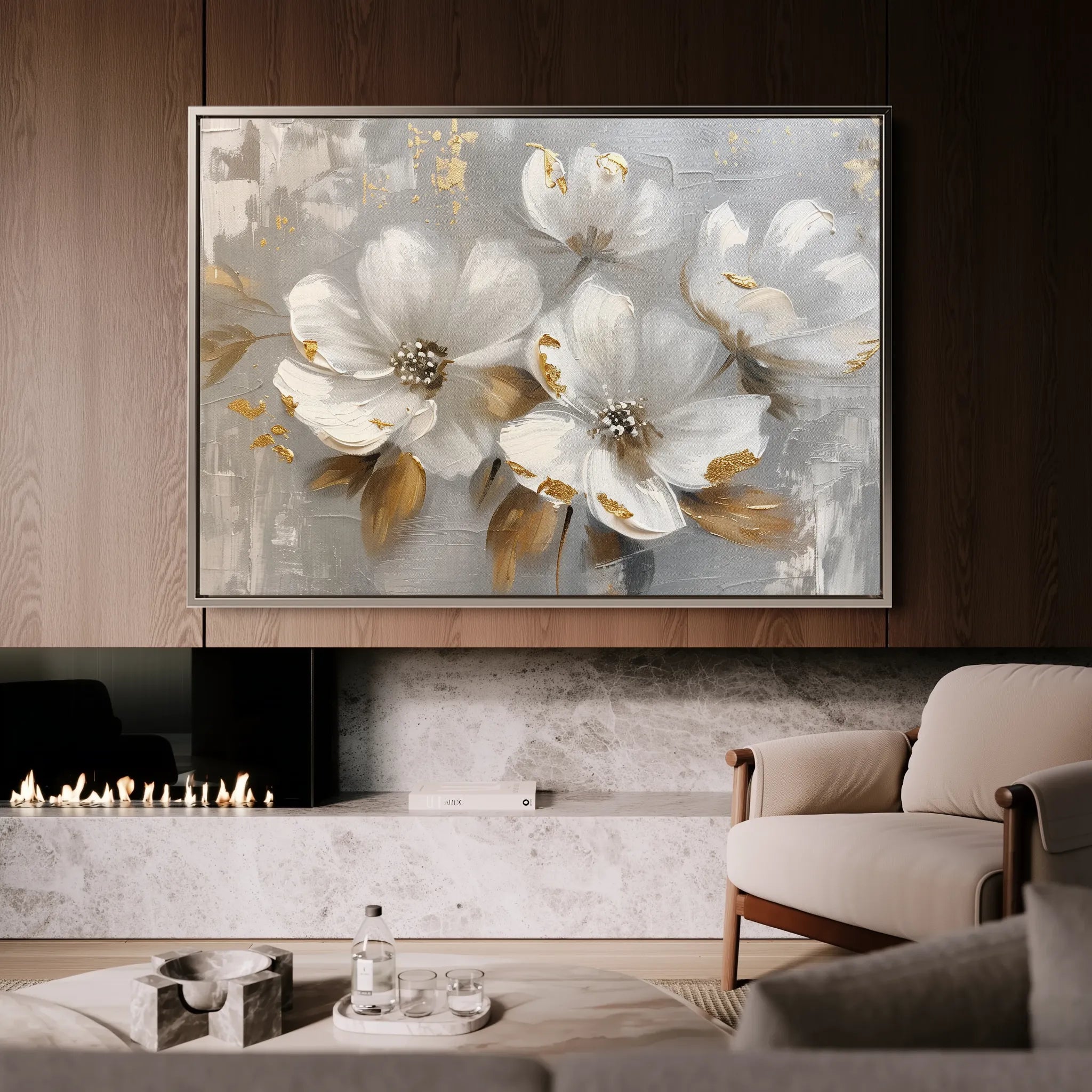 Floral 655 Canvas Art 18" x 24" / 45 x 60 cm / Black