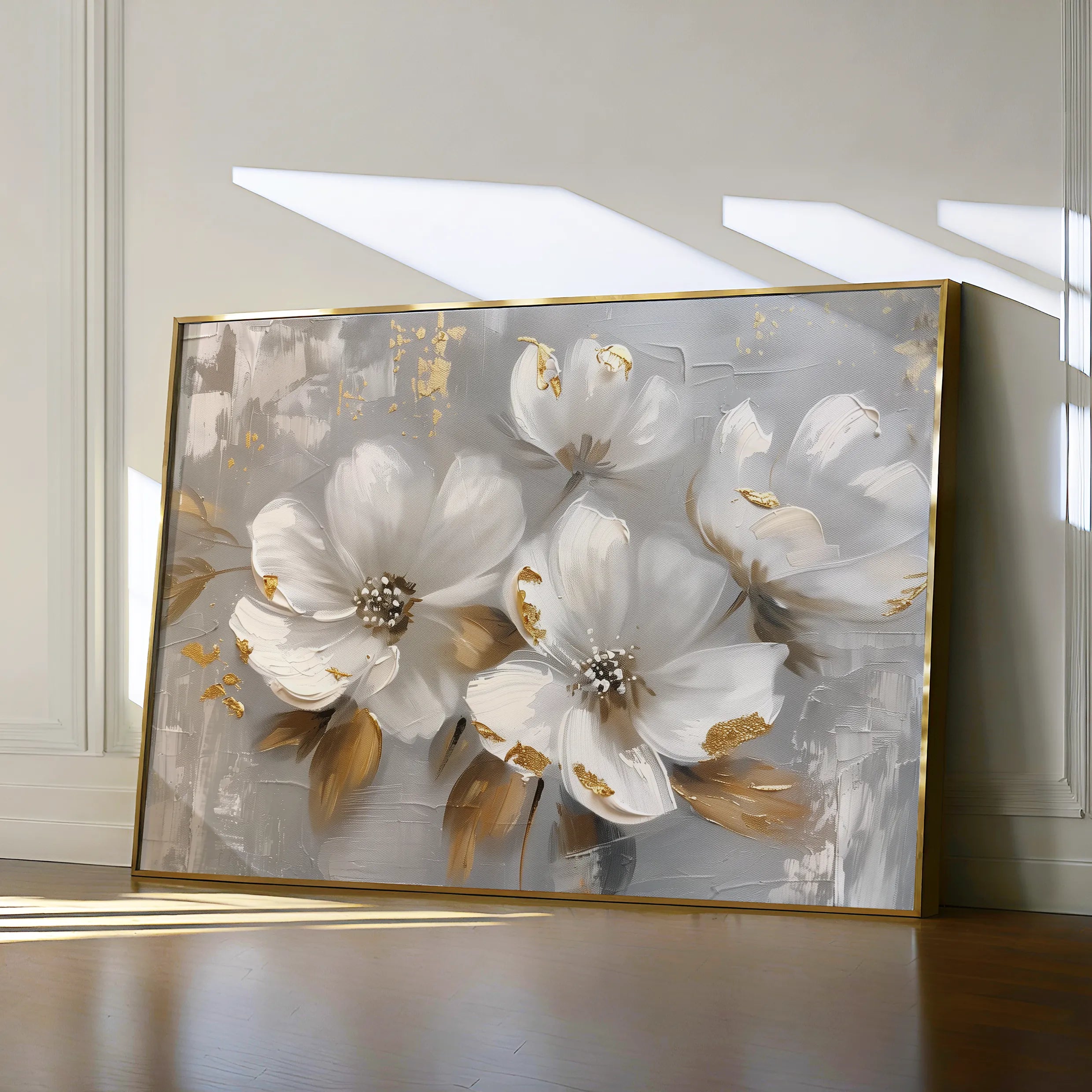 Floral 655 Canvas Art 18" x 24" / 45 x 60 cm / Black